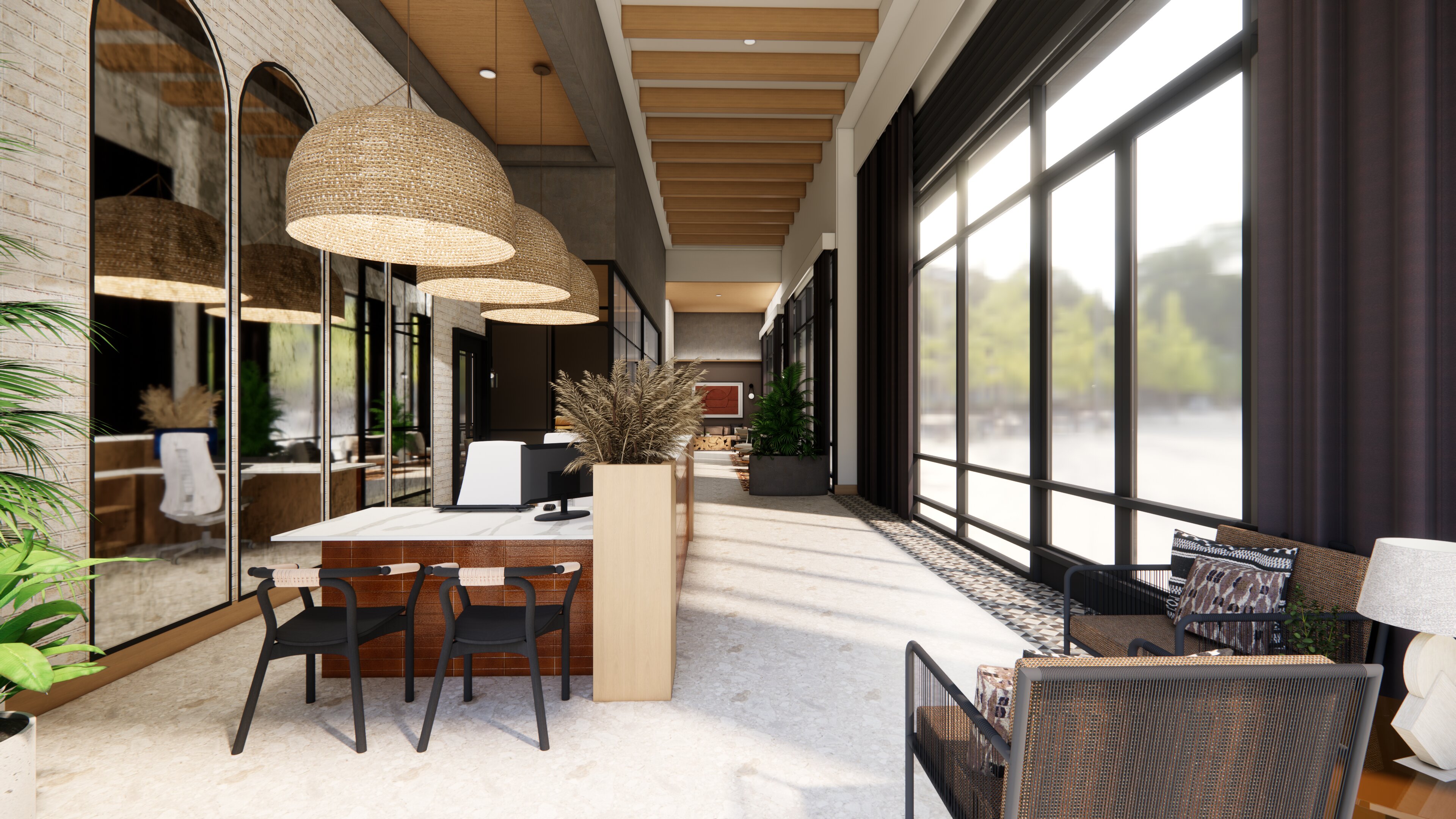 leasing office and large hallway modera higley commons apartment homes for rent in gilbert az
