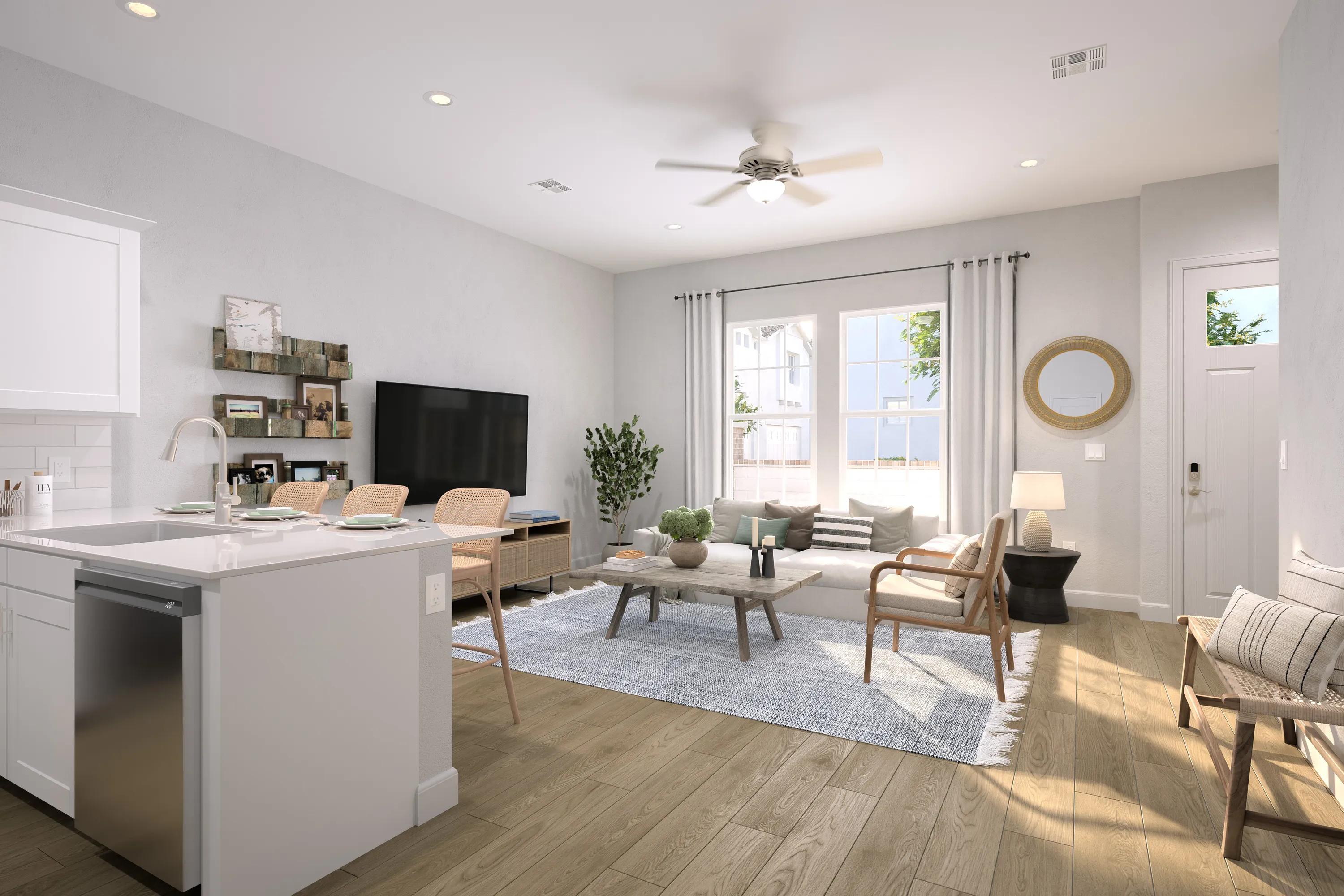 bright living space inside build to rent homes in queen creek, az