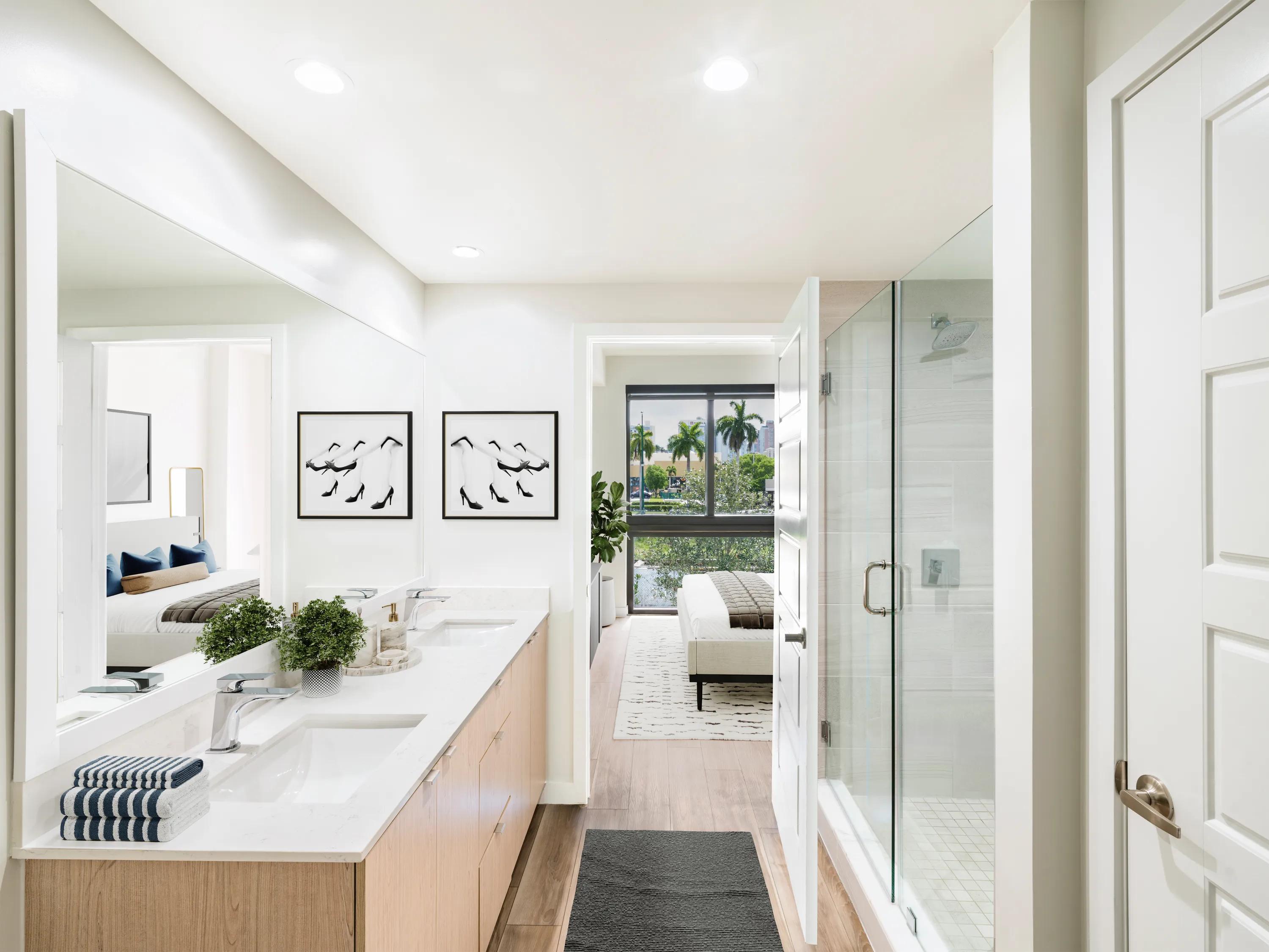 bathroom with double vanities modera aventura apartments for rent miami fl