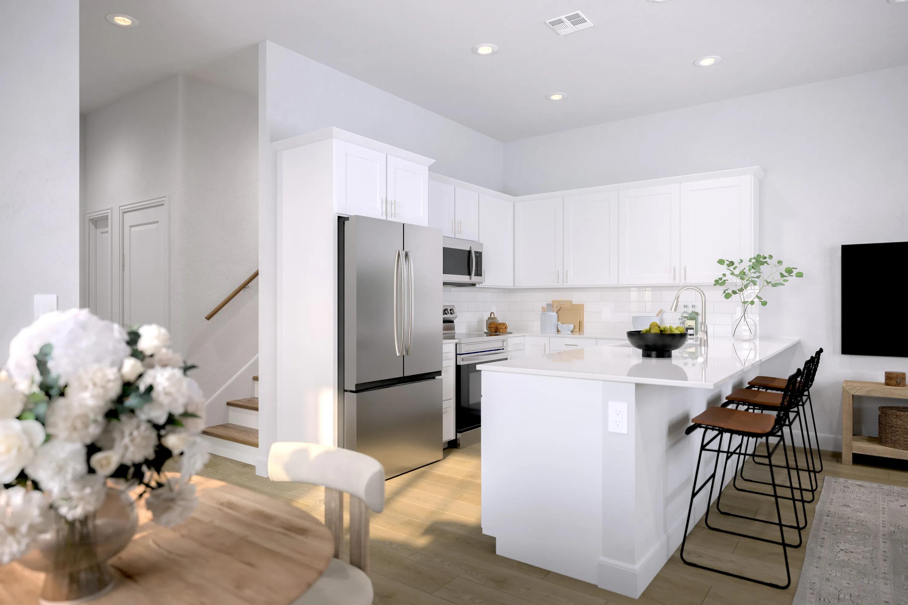 kitchen with bright cabinets build to rent homes in queen creek, az