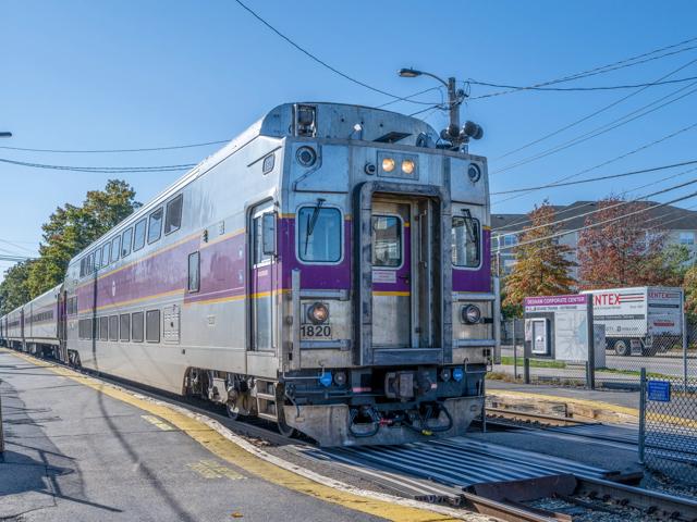 Communter Rail nearby the avens at dedham station transit to boston