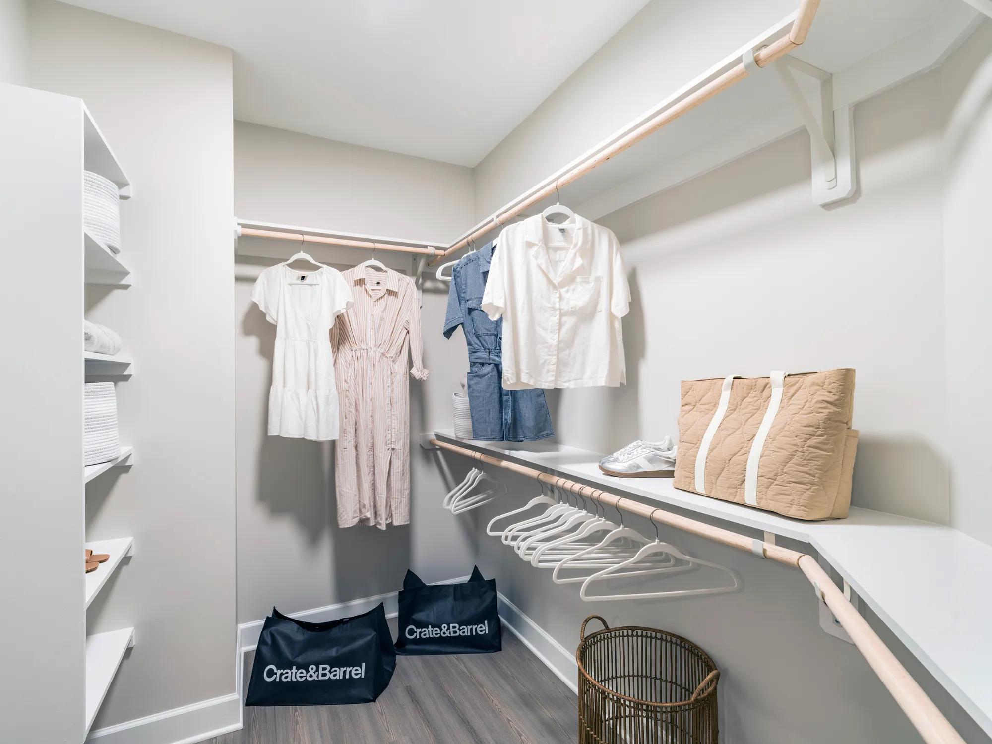 spacious closets with custom built-ins