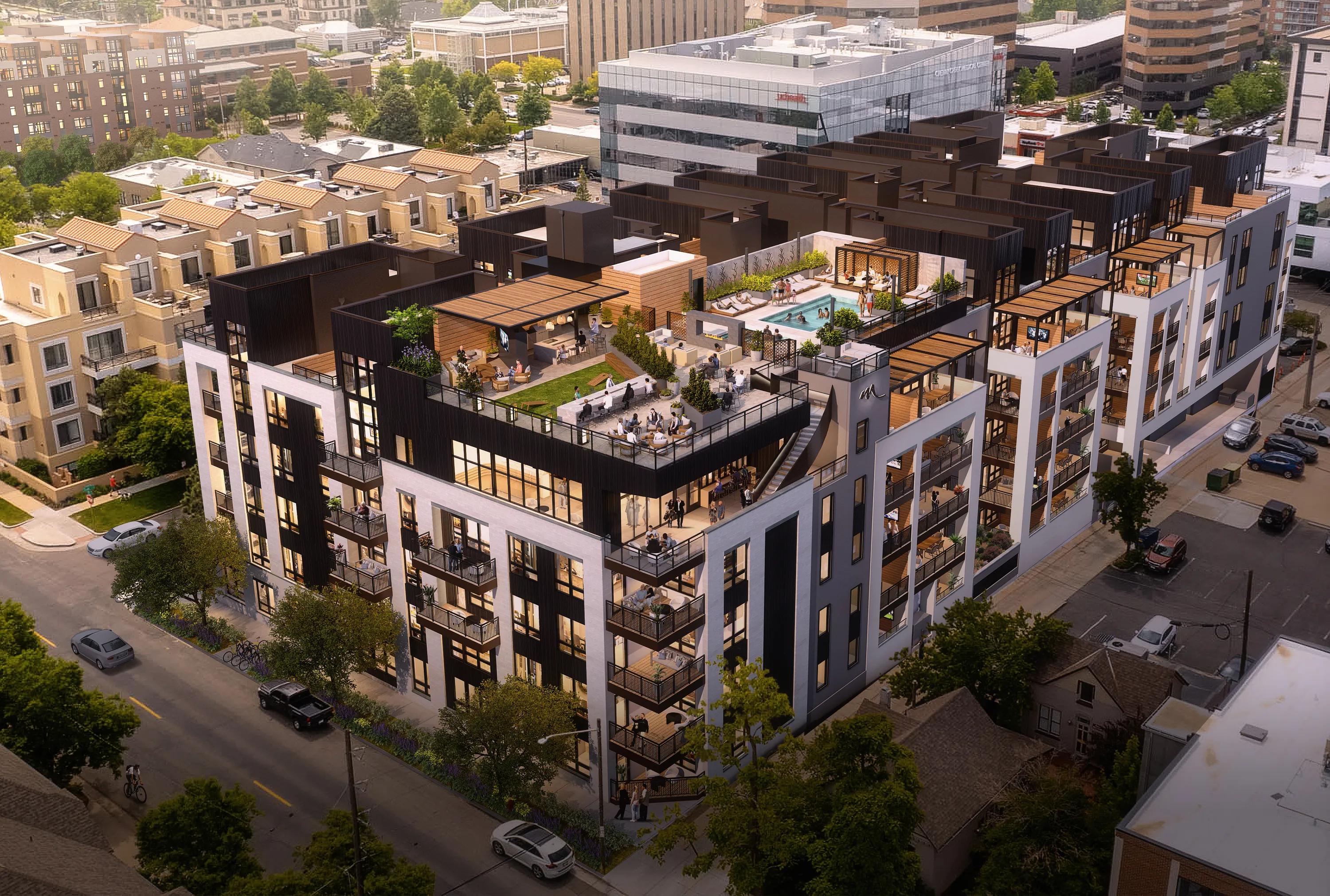 modera second avenue apartments in denver co pool view