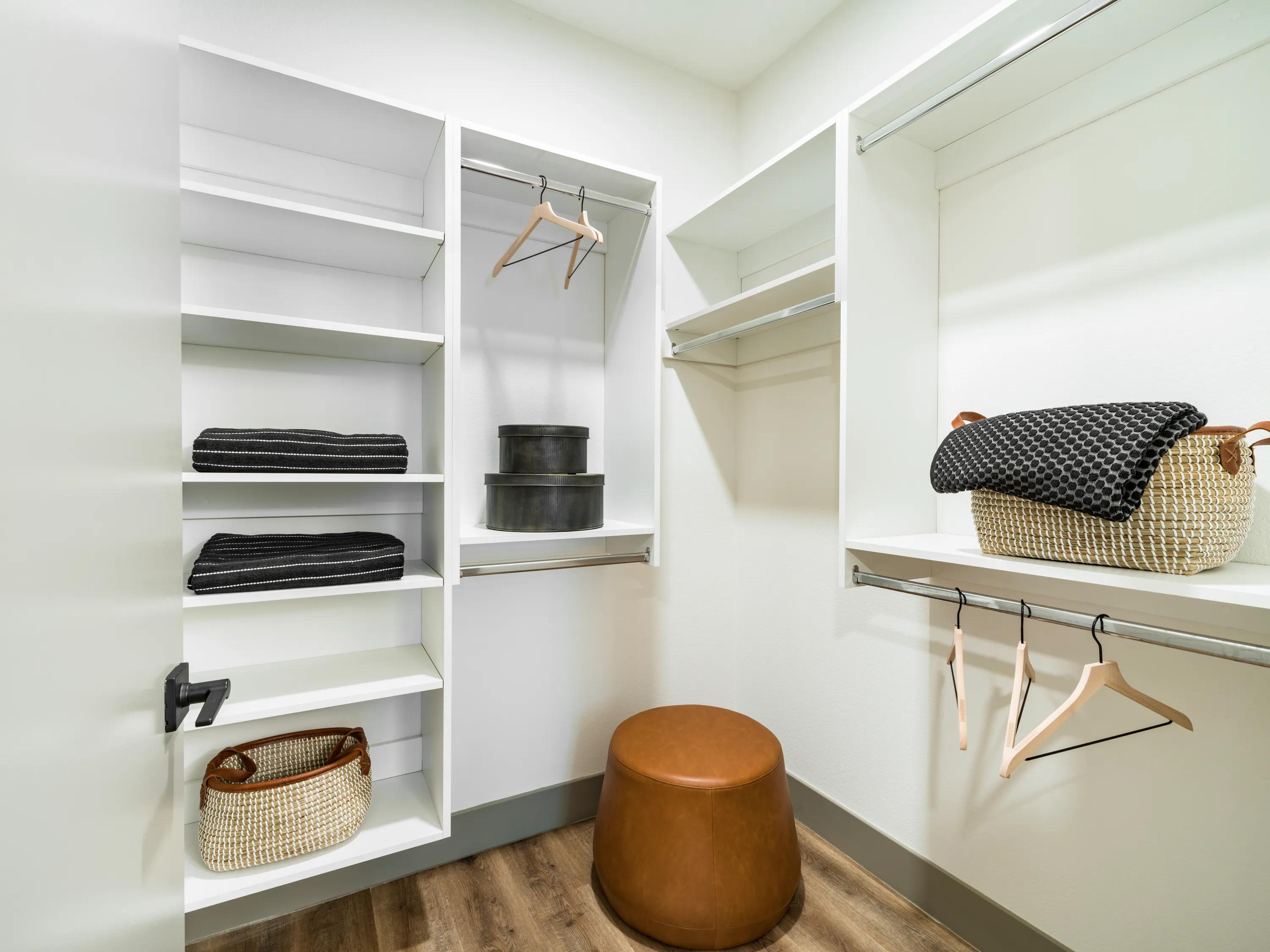 spacious closet with custom shelving modera chandler apartments for rent in chandler az