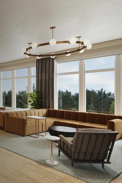 gradient overlay clubroom rendering with seating modera shoreline apartment homes for rent in wa