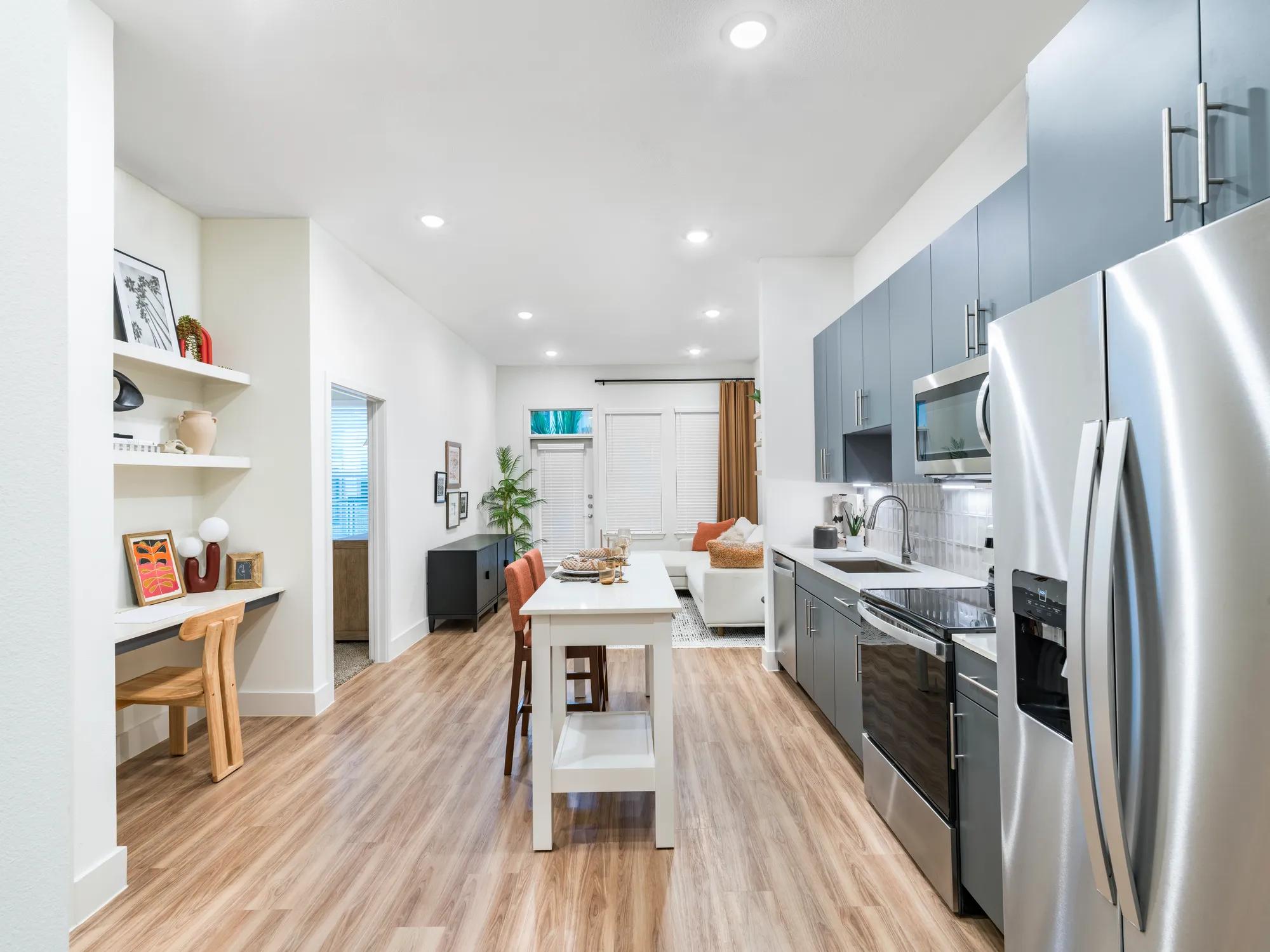 Convenient built in desk or work area with USB ports throughout home