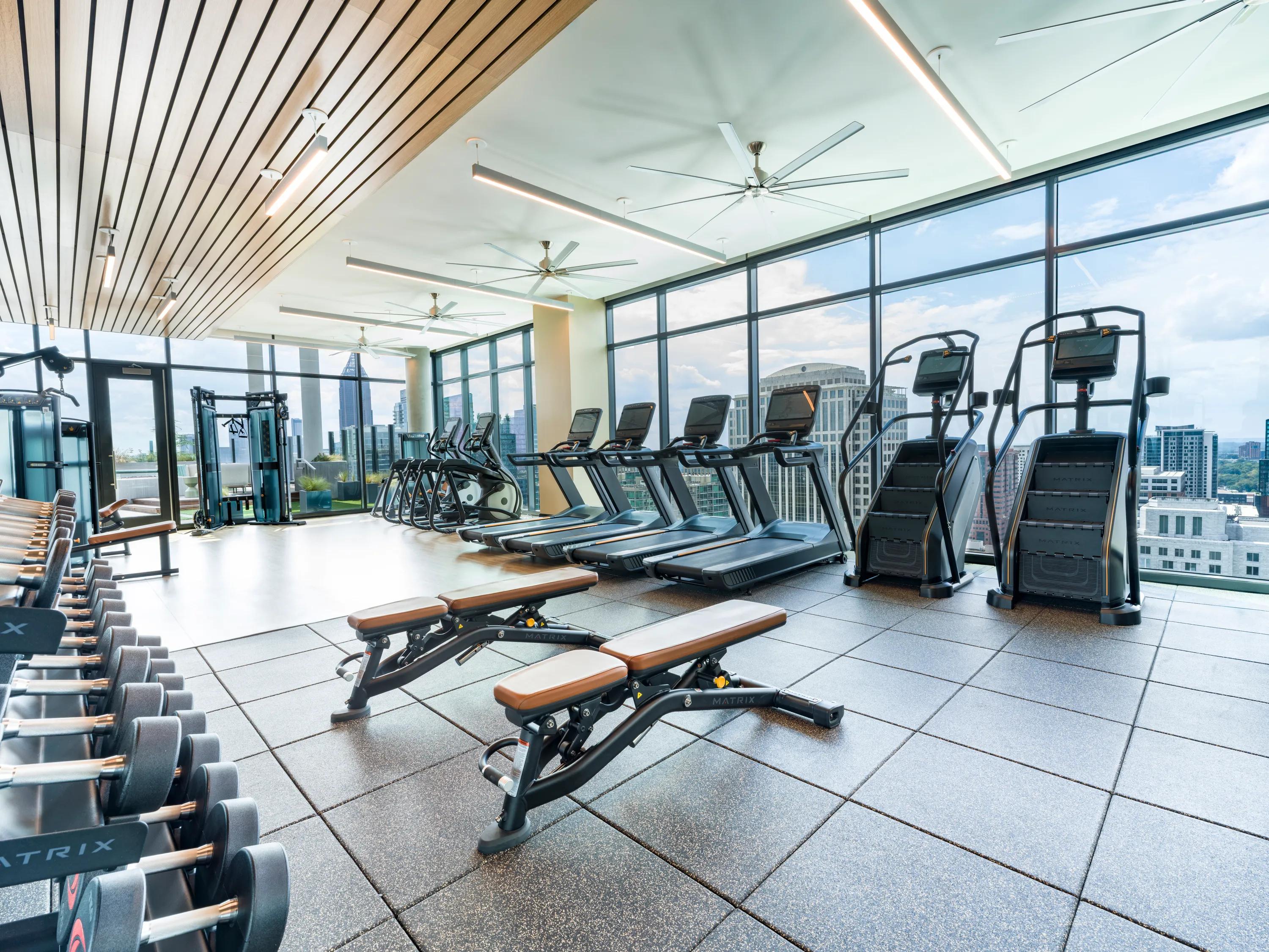 fitness center with free weights modera parkside apartment homes for rent in atlanta ga