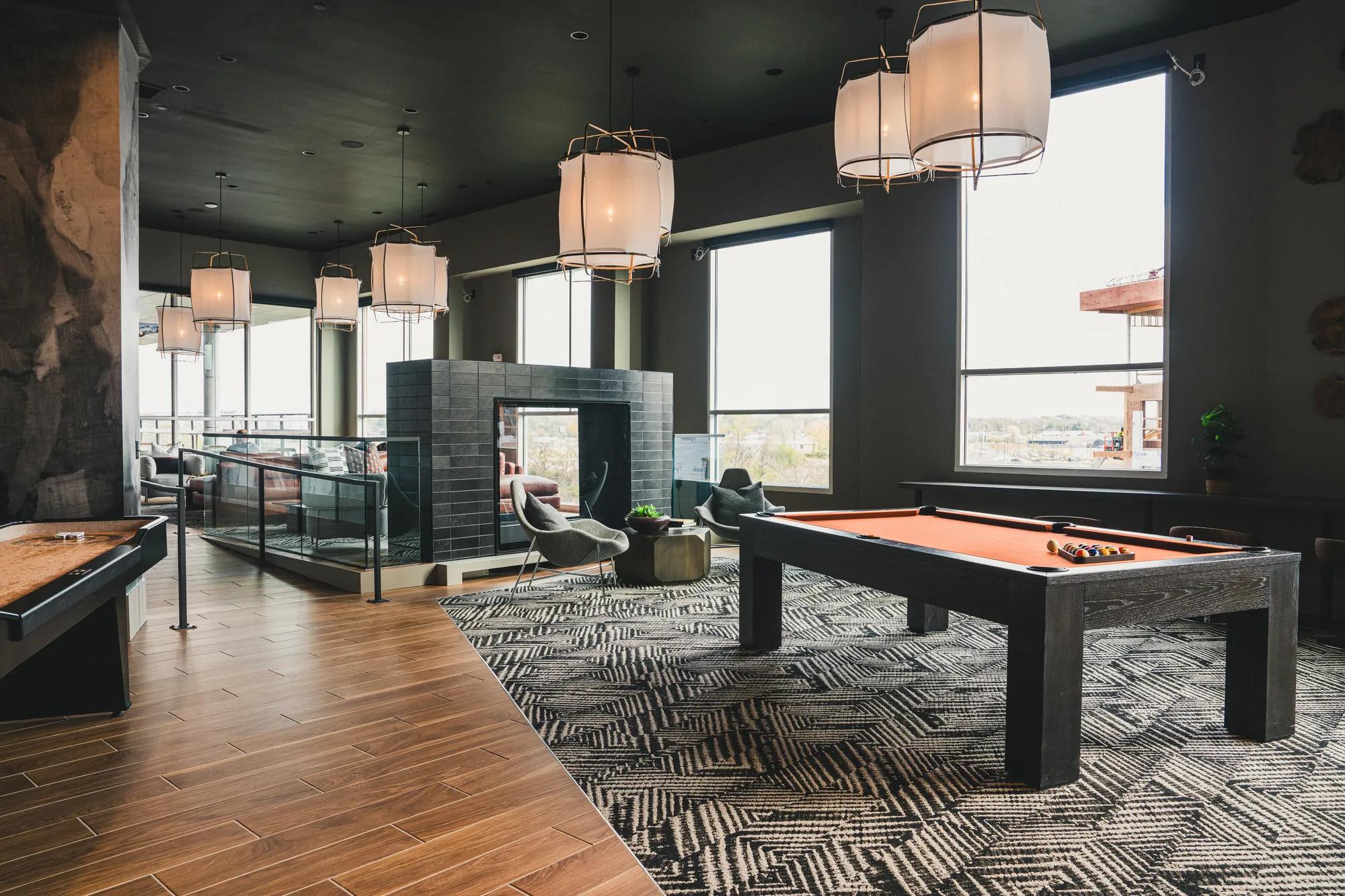 pool table in clubroom modera germantown apartment homes for rent in nashville tn