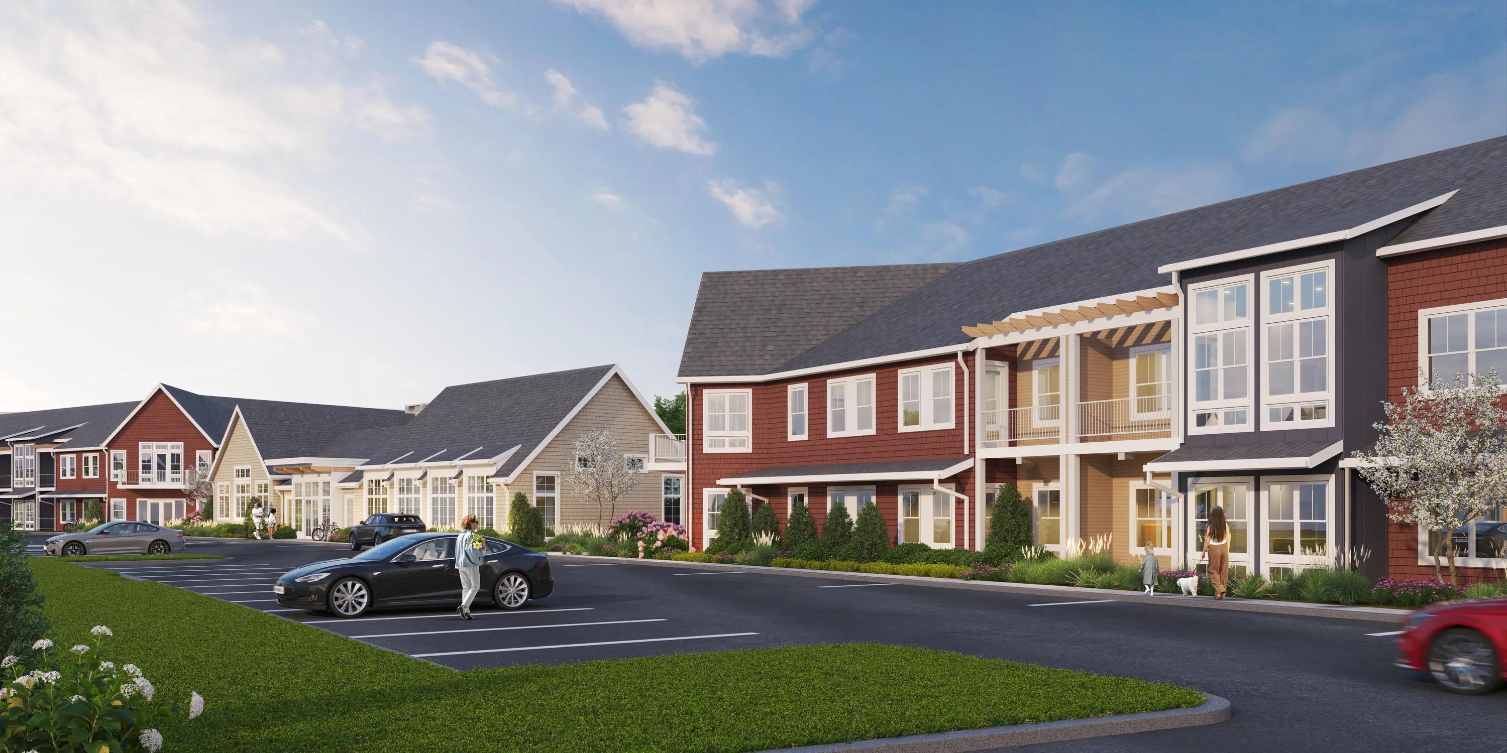 rendering exterior community modera weston apartments for rent in weston ma near boston