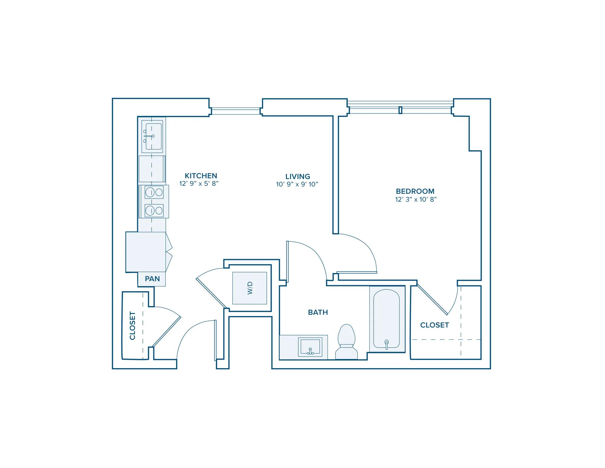 S01: Studio in Nashville | 537 sq ft