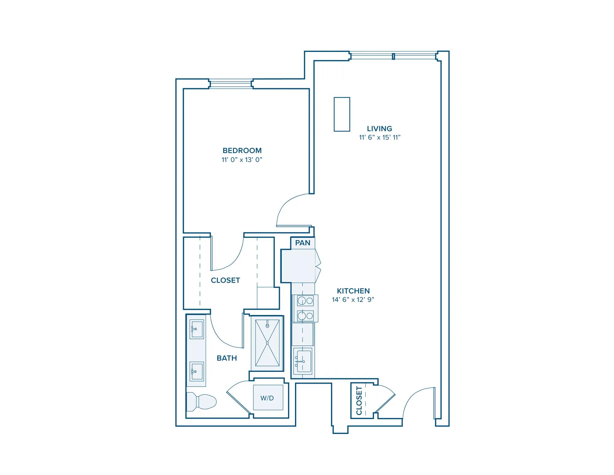 A07: Modern 1 Bed 1 Bath in Nashville | 776 sq ft