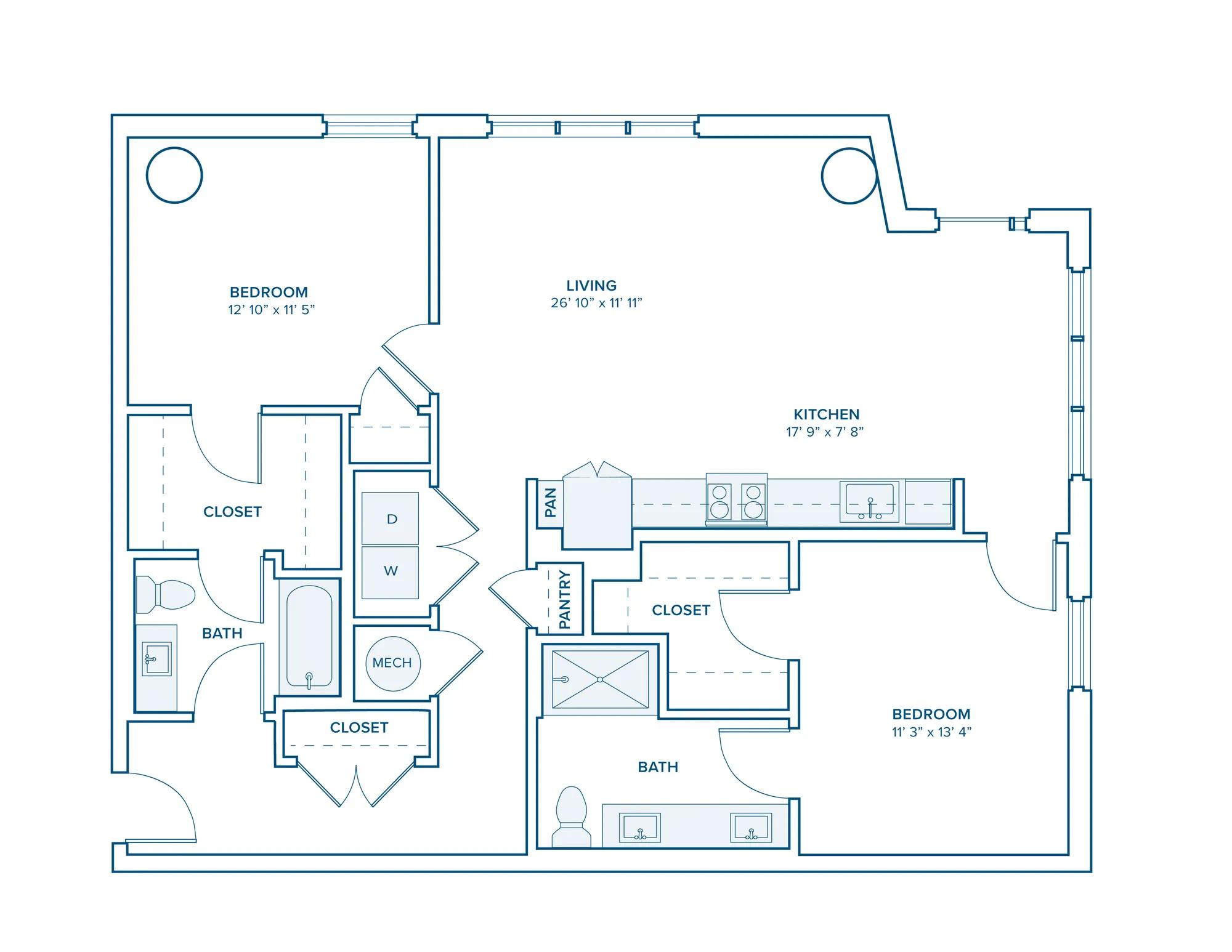 B06: 2 Bed 2 Bath in Nashville | 1259 sq ft
