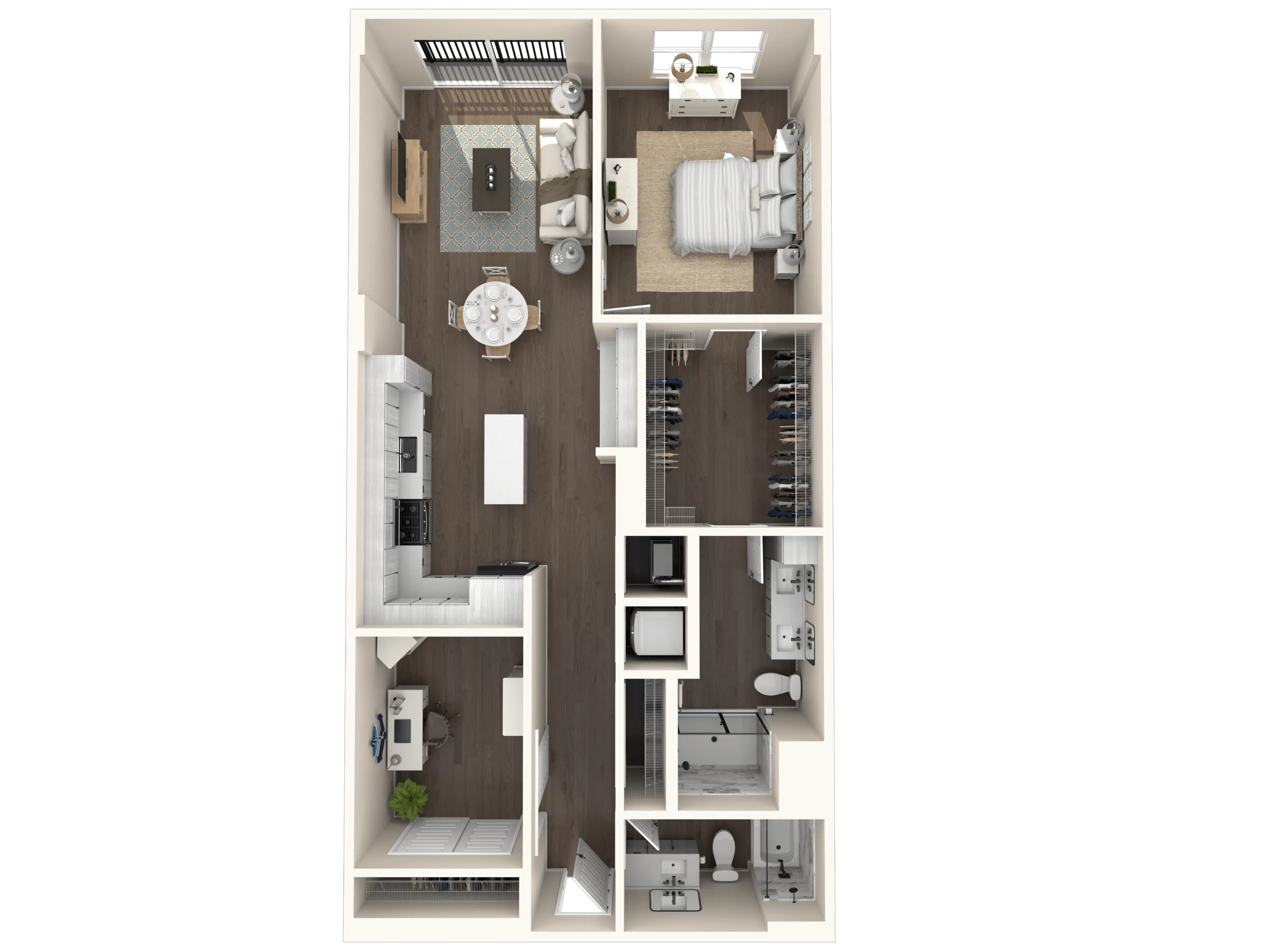 1127 square foot one bedroom one bath plus den apartment floor plan image