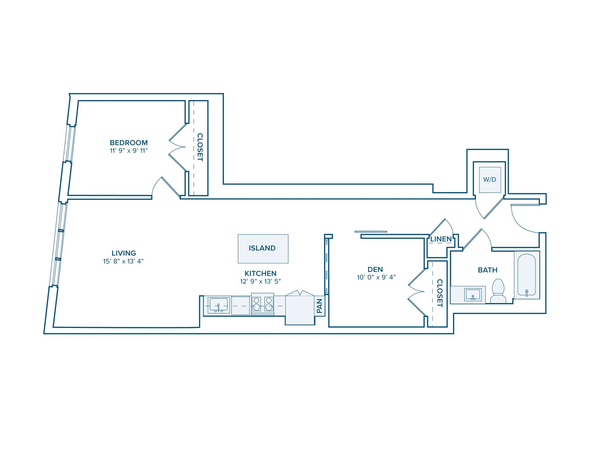 A12D: 1 Bed 1 Bath Apartment in Nashville | 946 sq ft