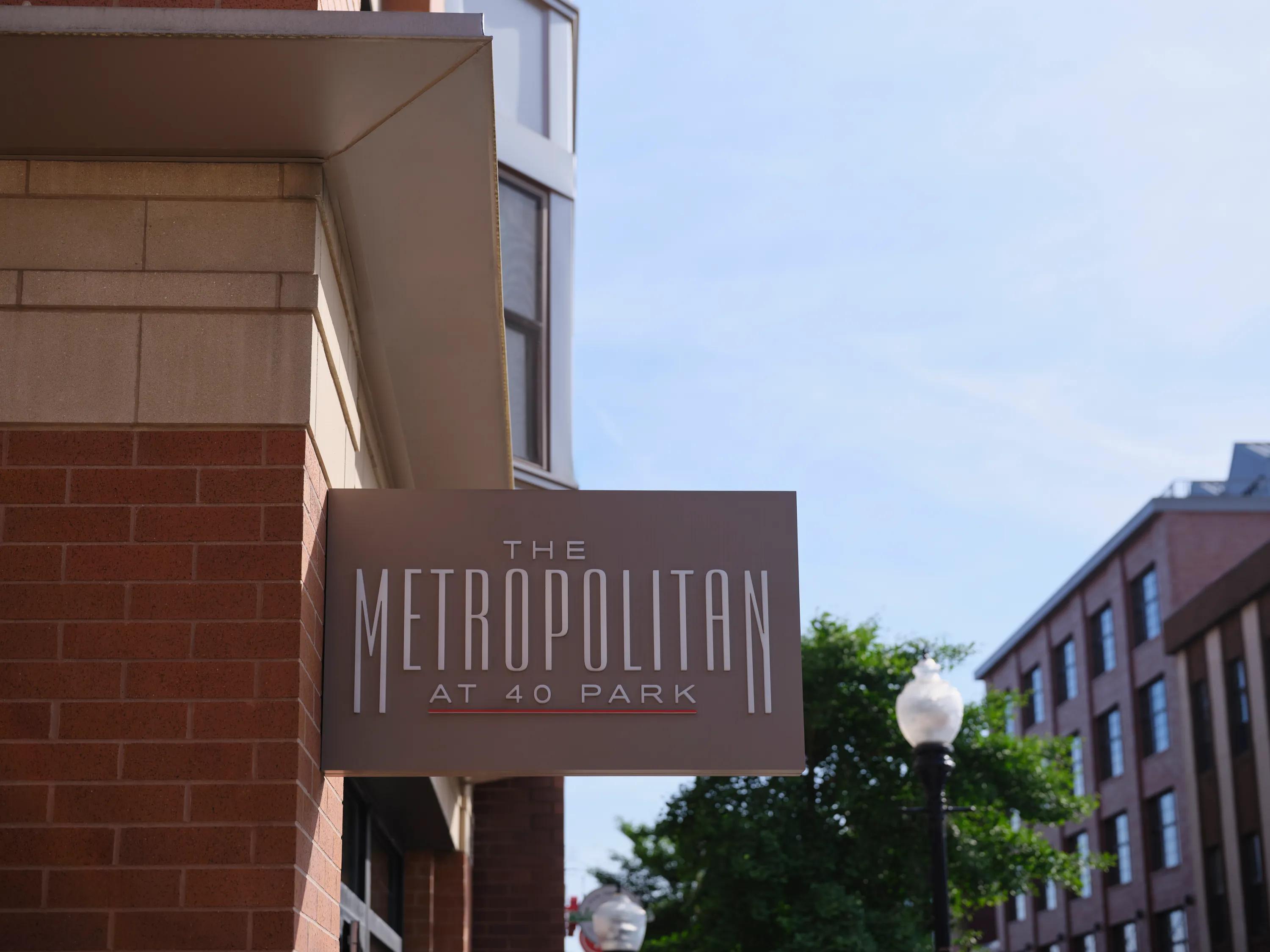 metropolitan at 40 park entrance sign on street morristown nj apartment homes for rent