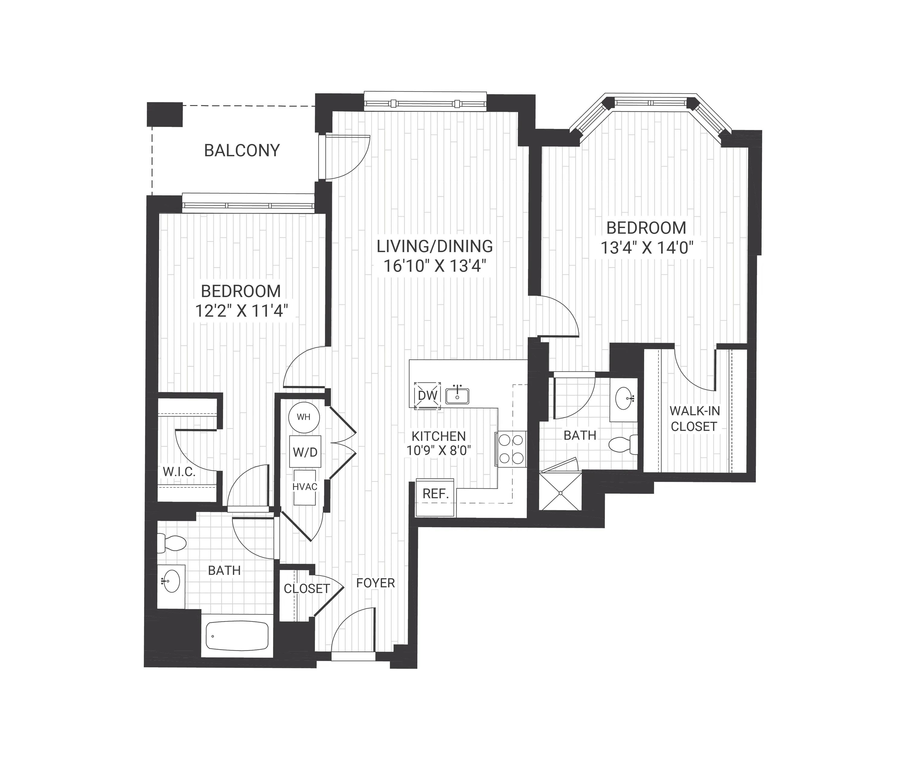 B13: Elegant 2 Bed 2 Bath in Morristown | 1179 sq ft