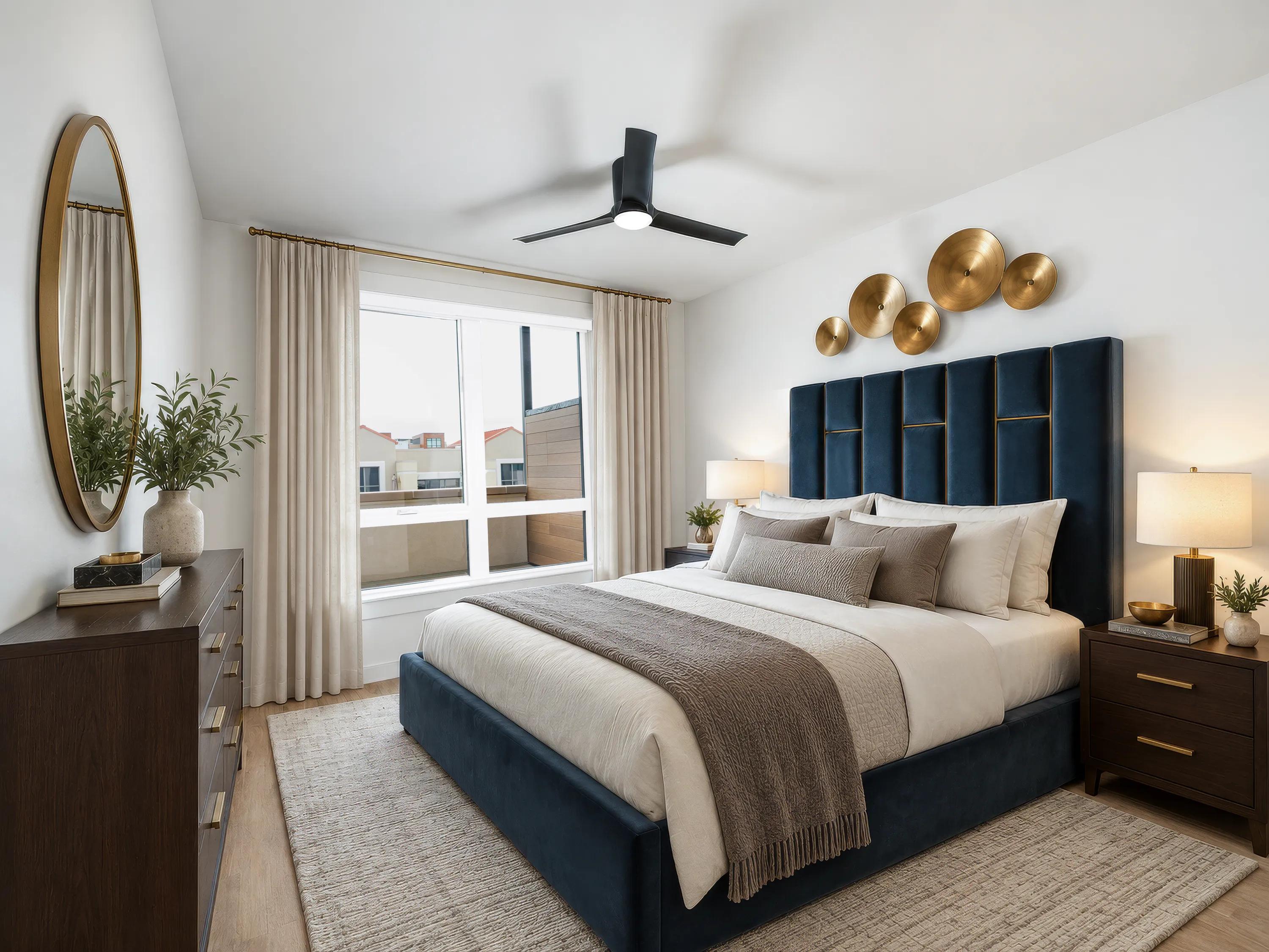 Spacious bedroom at Modera Second Avenue in Denver, CO