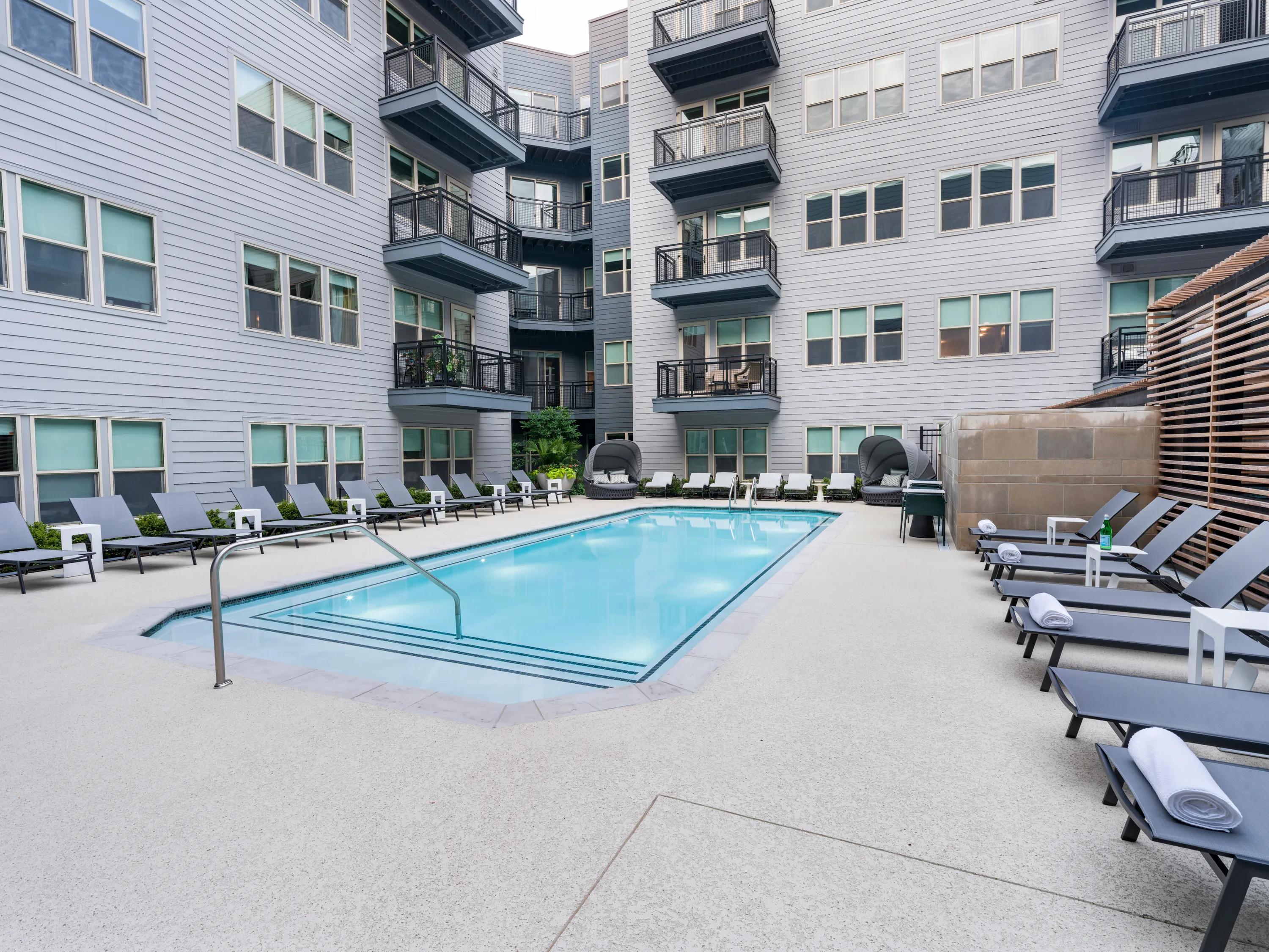 resort style pool and sundeck modera falls church apartment homes for rent in va