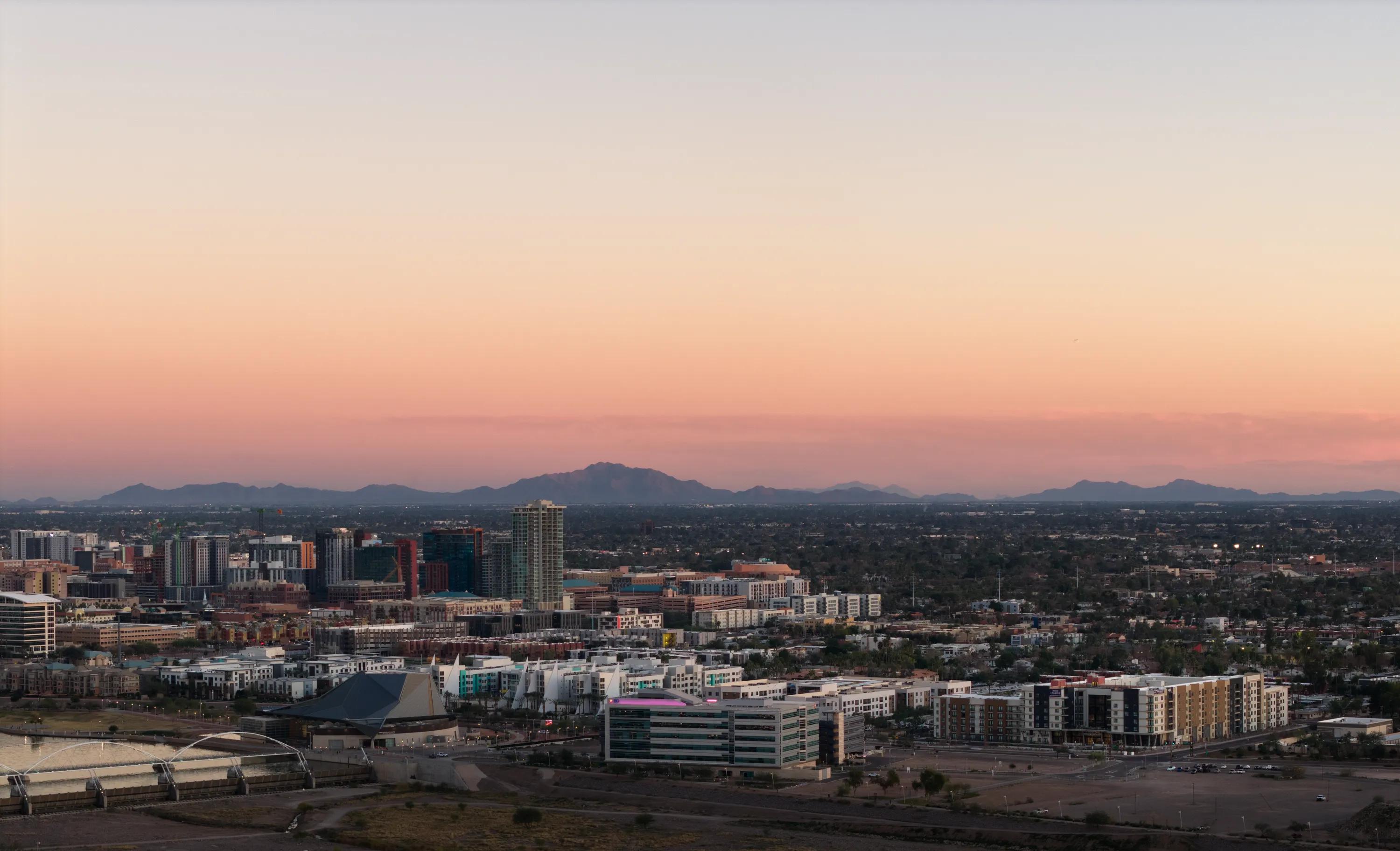 sunset over downtown tempe azmodera rio salado apartment in tempe az for rent