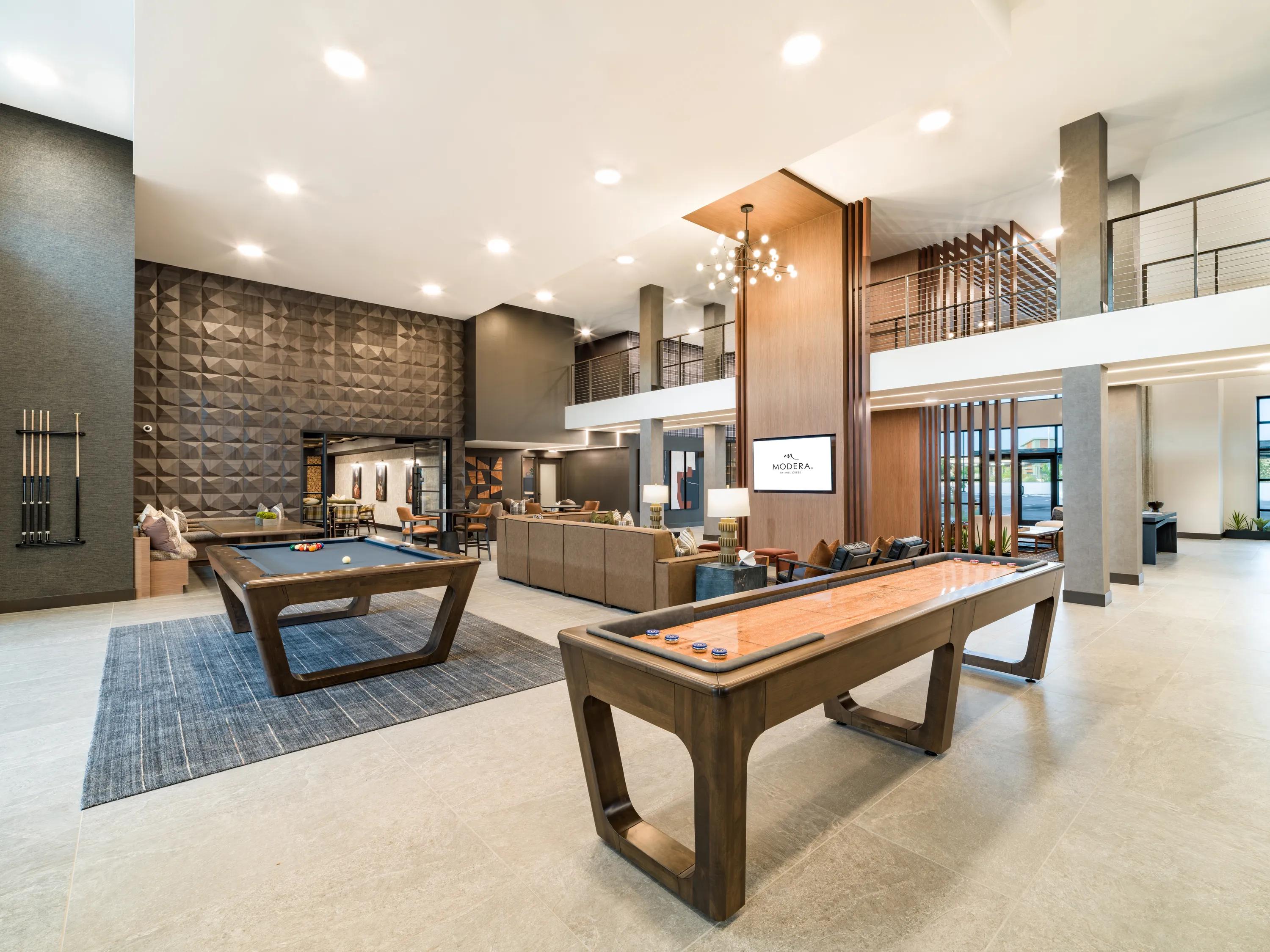 clubroom with game tables modera chandler apartment homes for rent chandler az