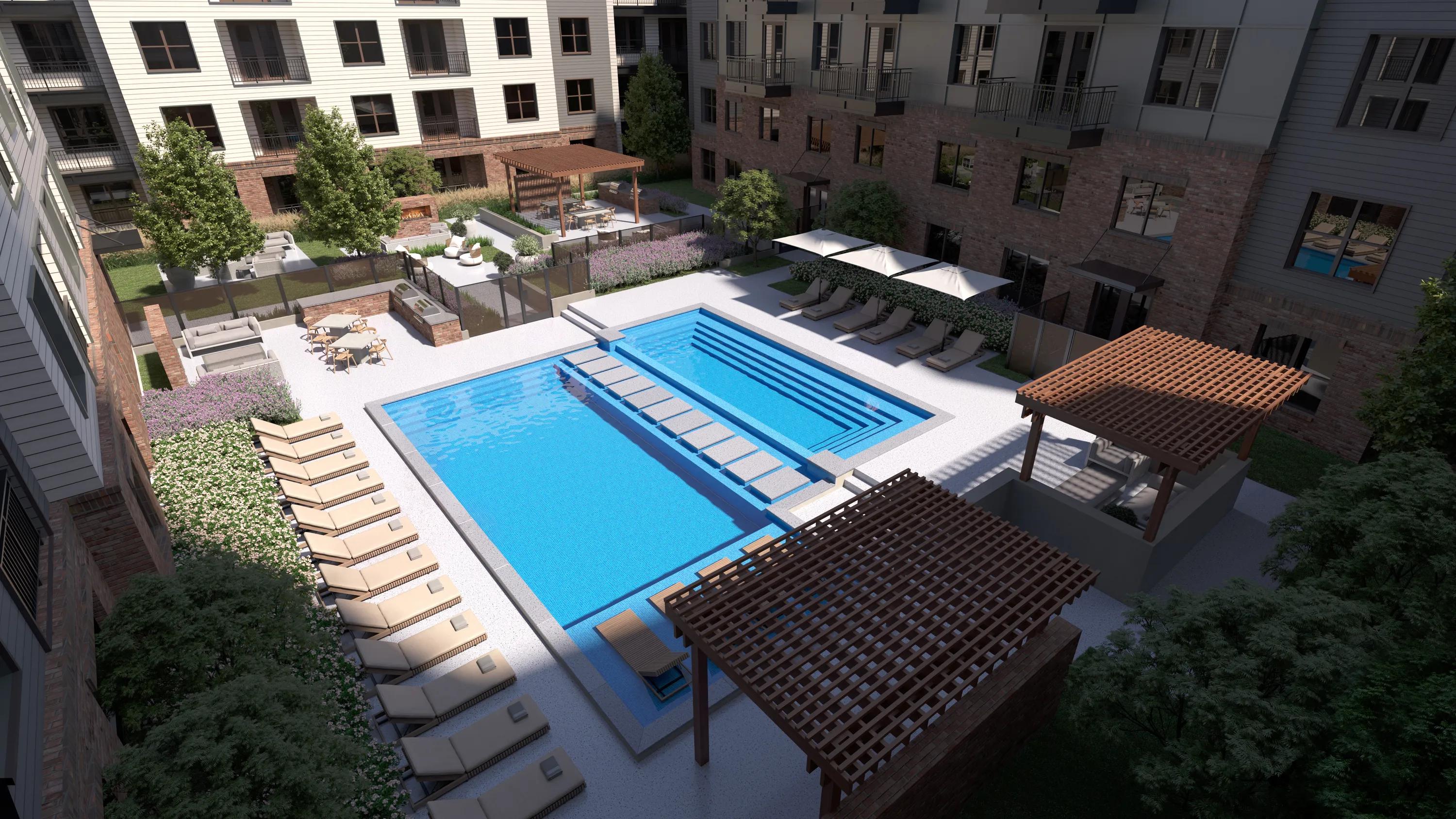 resort inspired pool at modera ridgeline apartments in mckinney tx