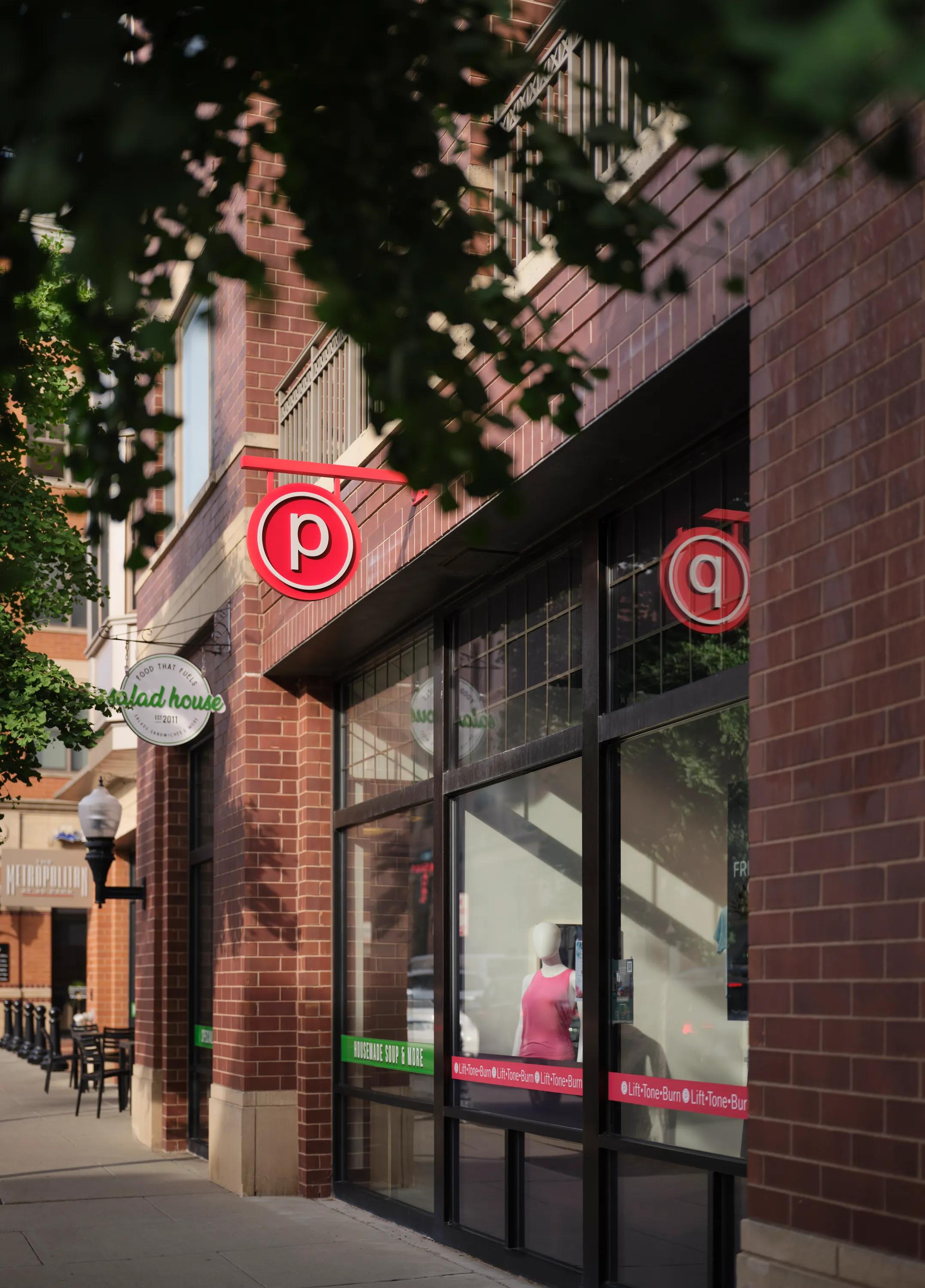 pure barre street sign from sidewalk metropolitan at 40 park apartment homes for rent in morristown nj