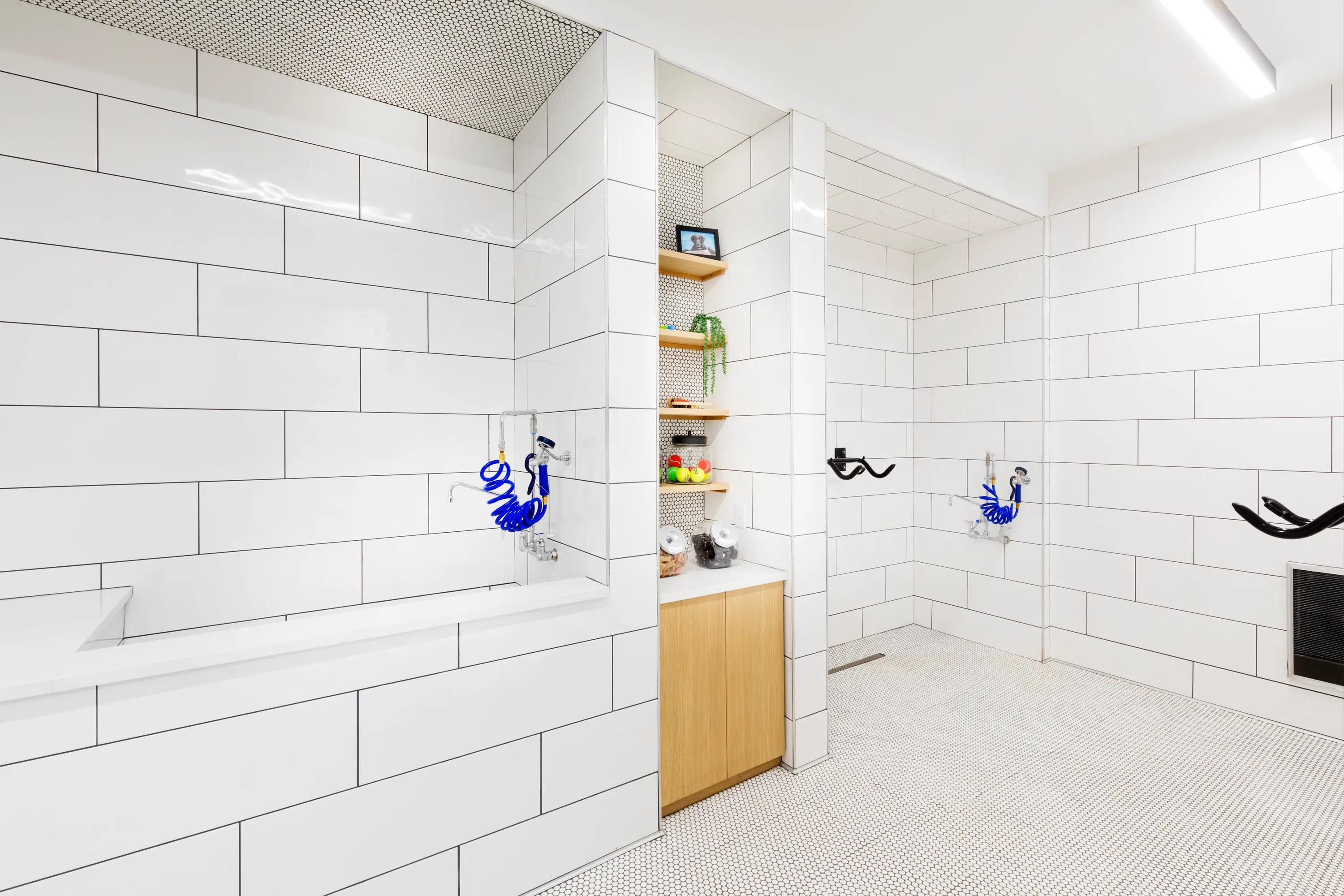 Pet-friendly community with convenient pet spa and bike-washing station modera lohi apartments in denver co