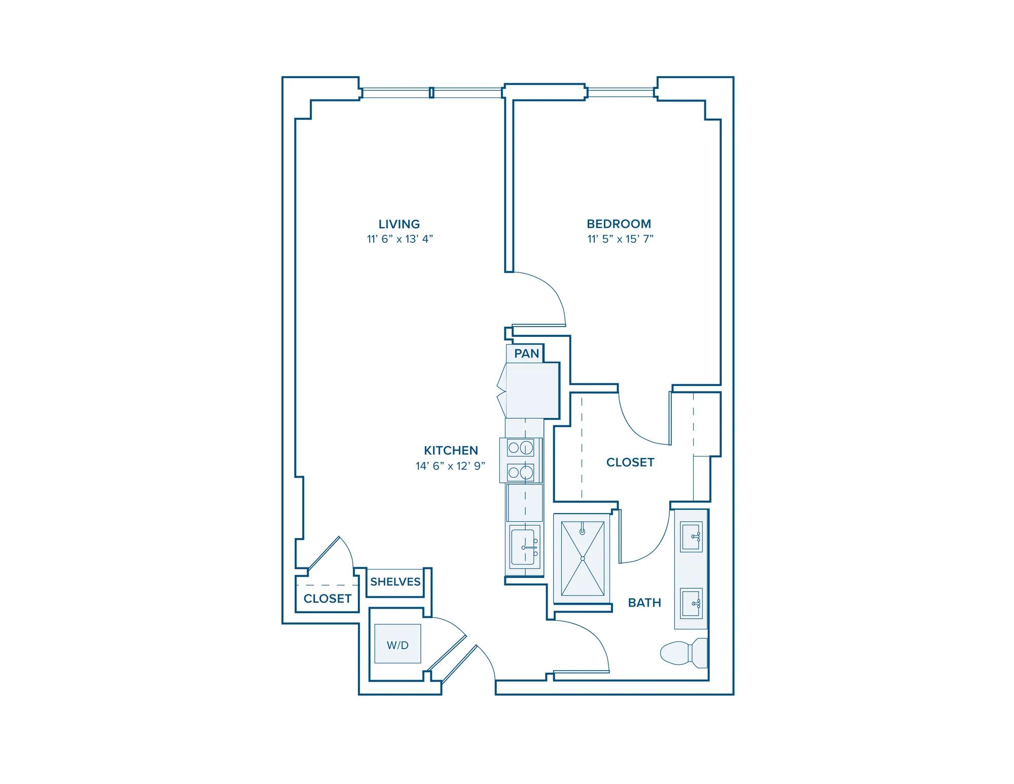 A10: 1 Bed 1 Bath in Nashville | 795 sq ft