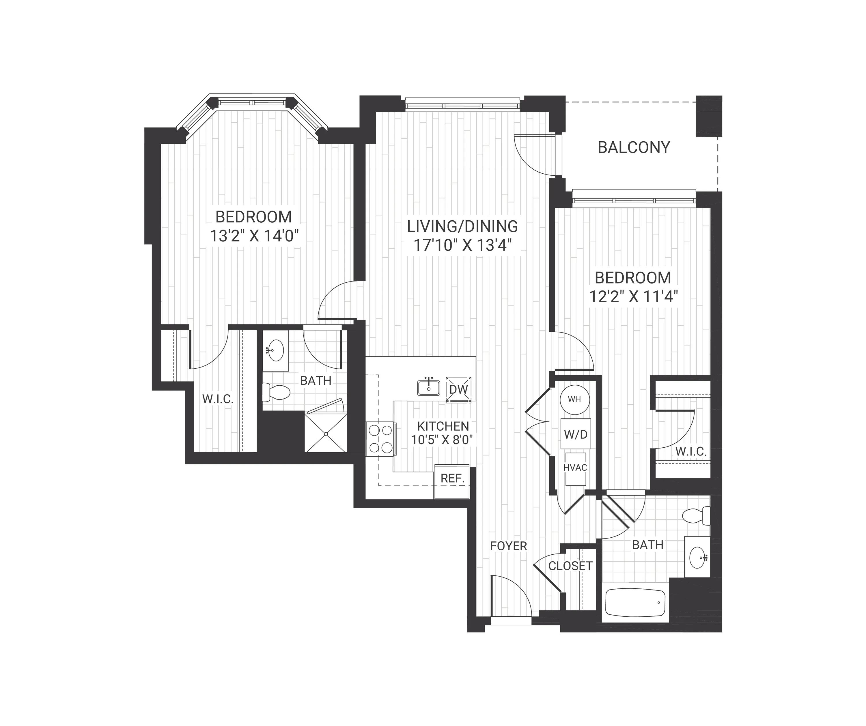 B13: Elegant 2 Bed 2 Bath in Morristown | 1179 sq ft