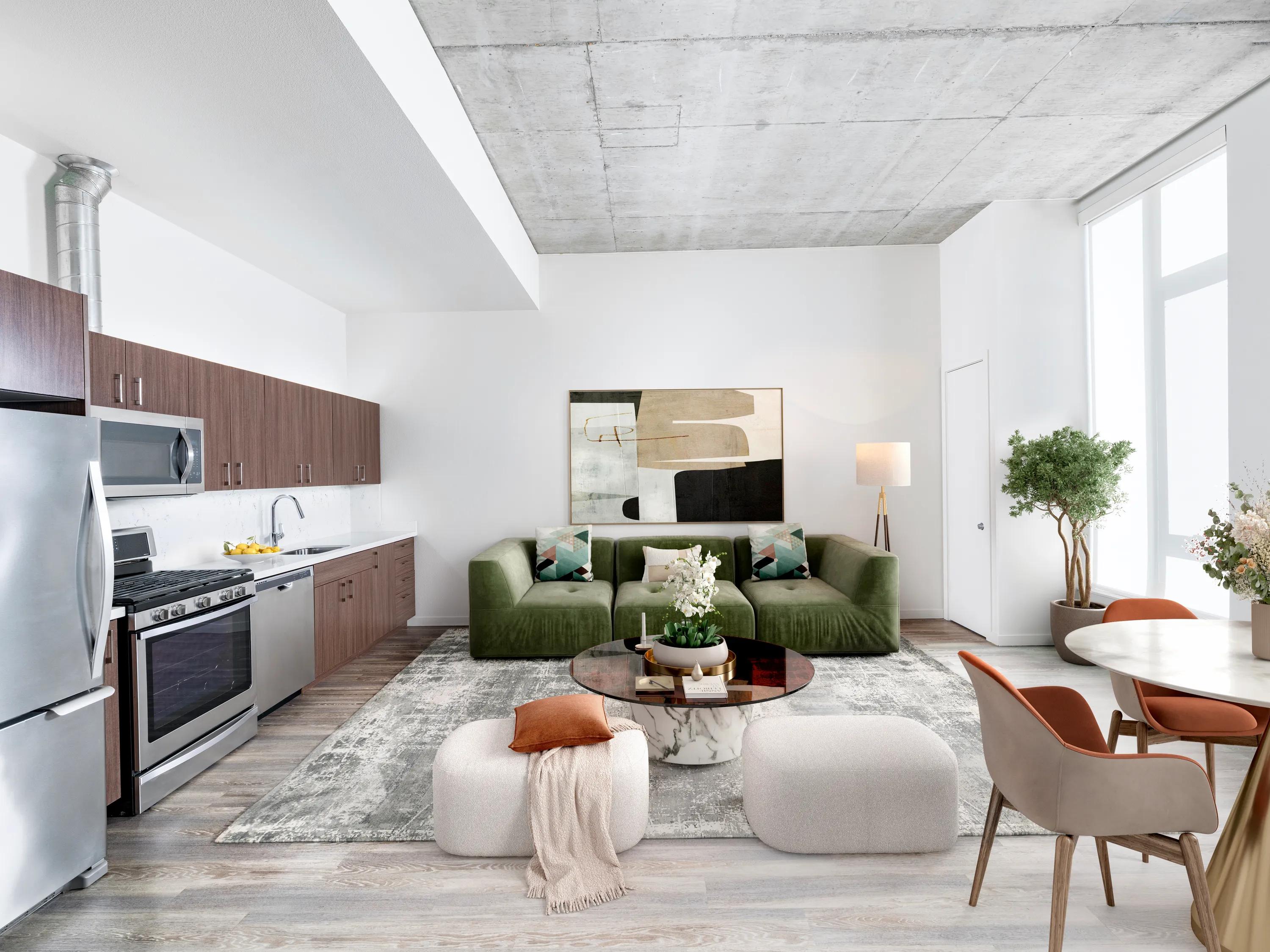 Spacious kitchen modera pearl apartments in portland
