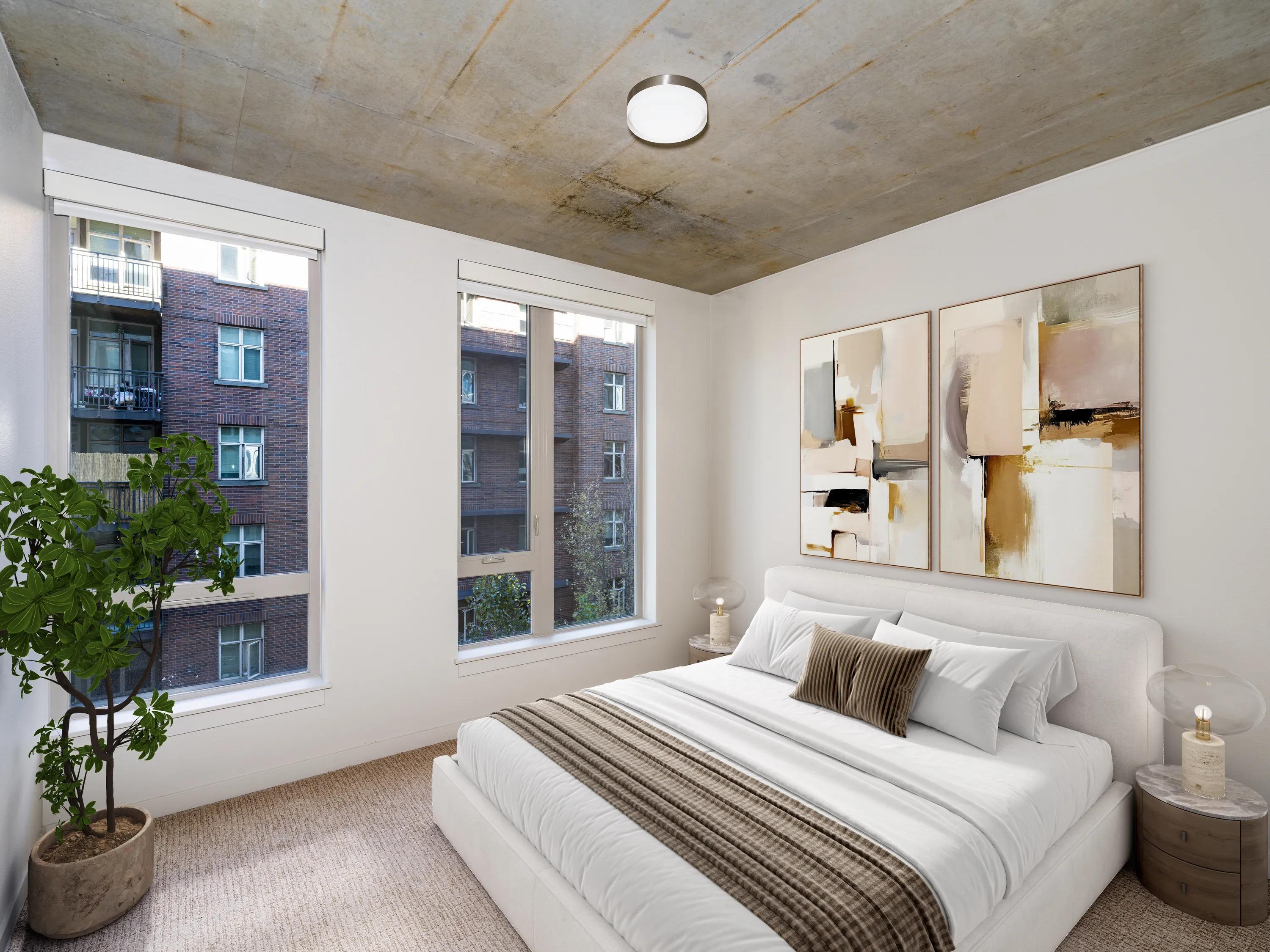 Oversized windows in bedroom modera pearl portland or