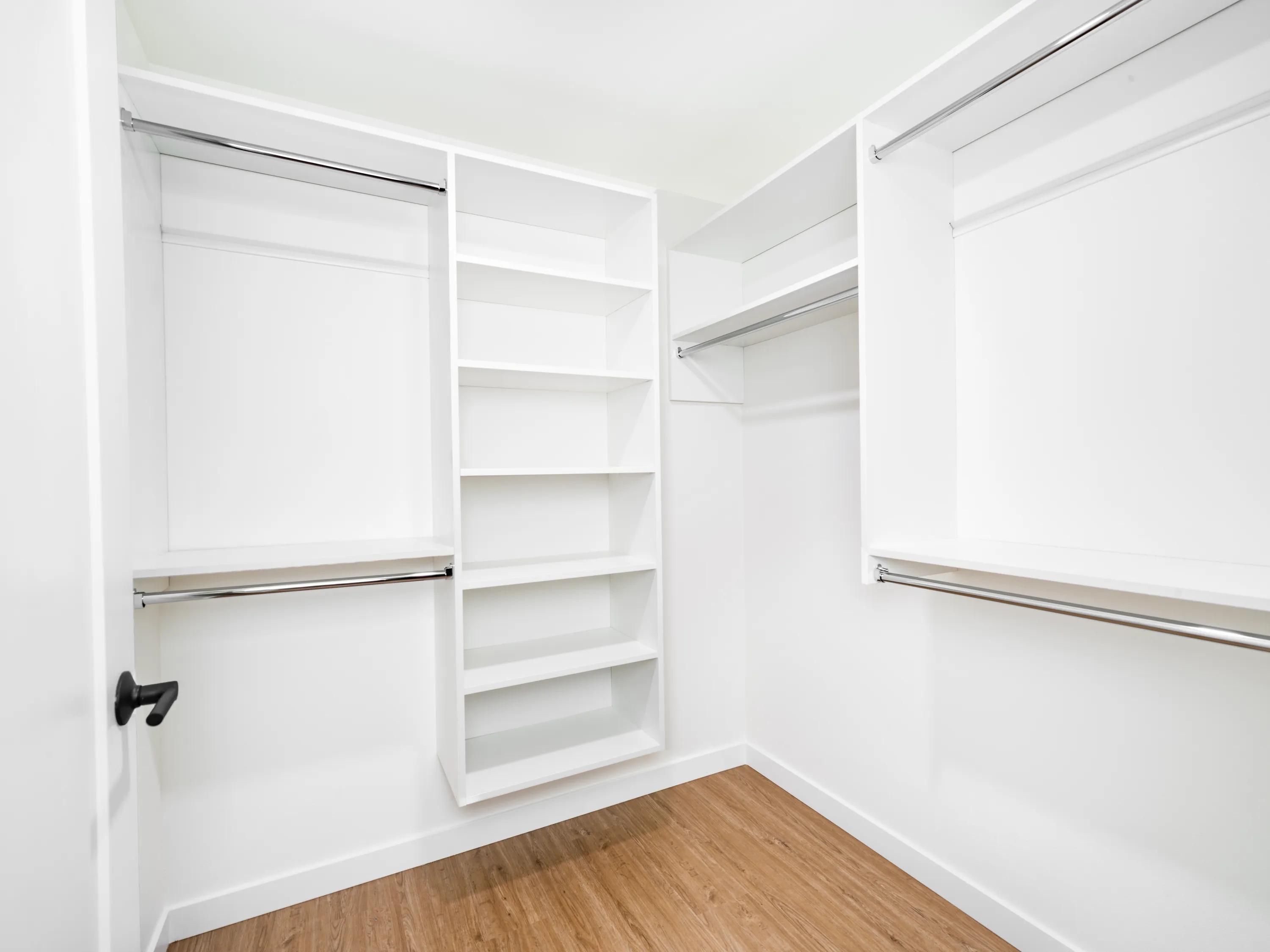 large closet with built in shelving modera bridle trails apartment homes for rent