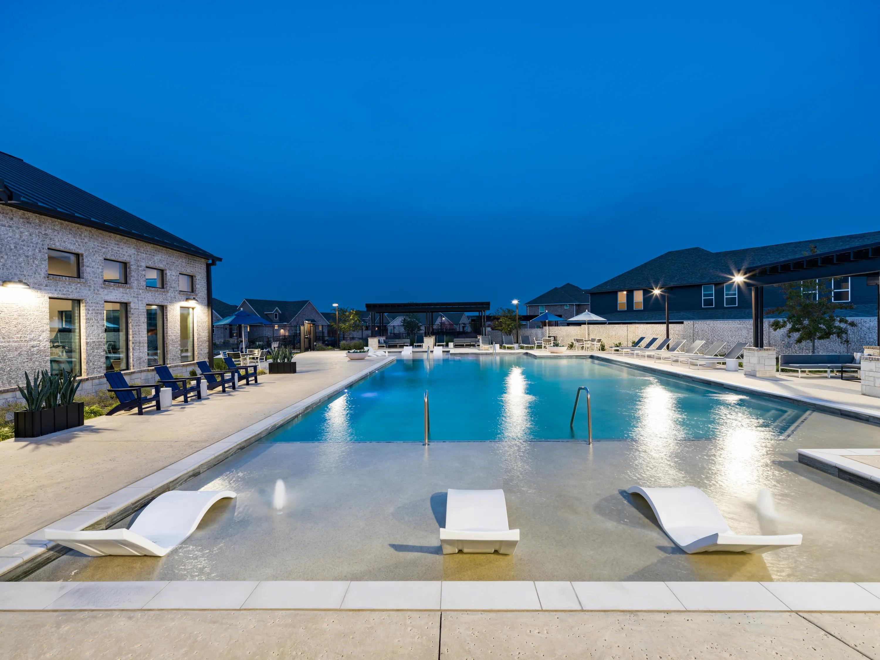 pool at dusk amavi celina single family homes for rent in texas