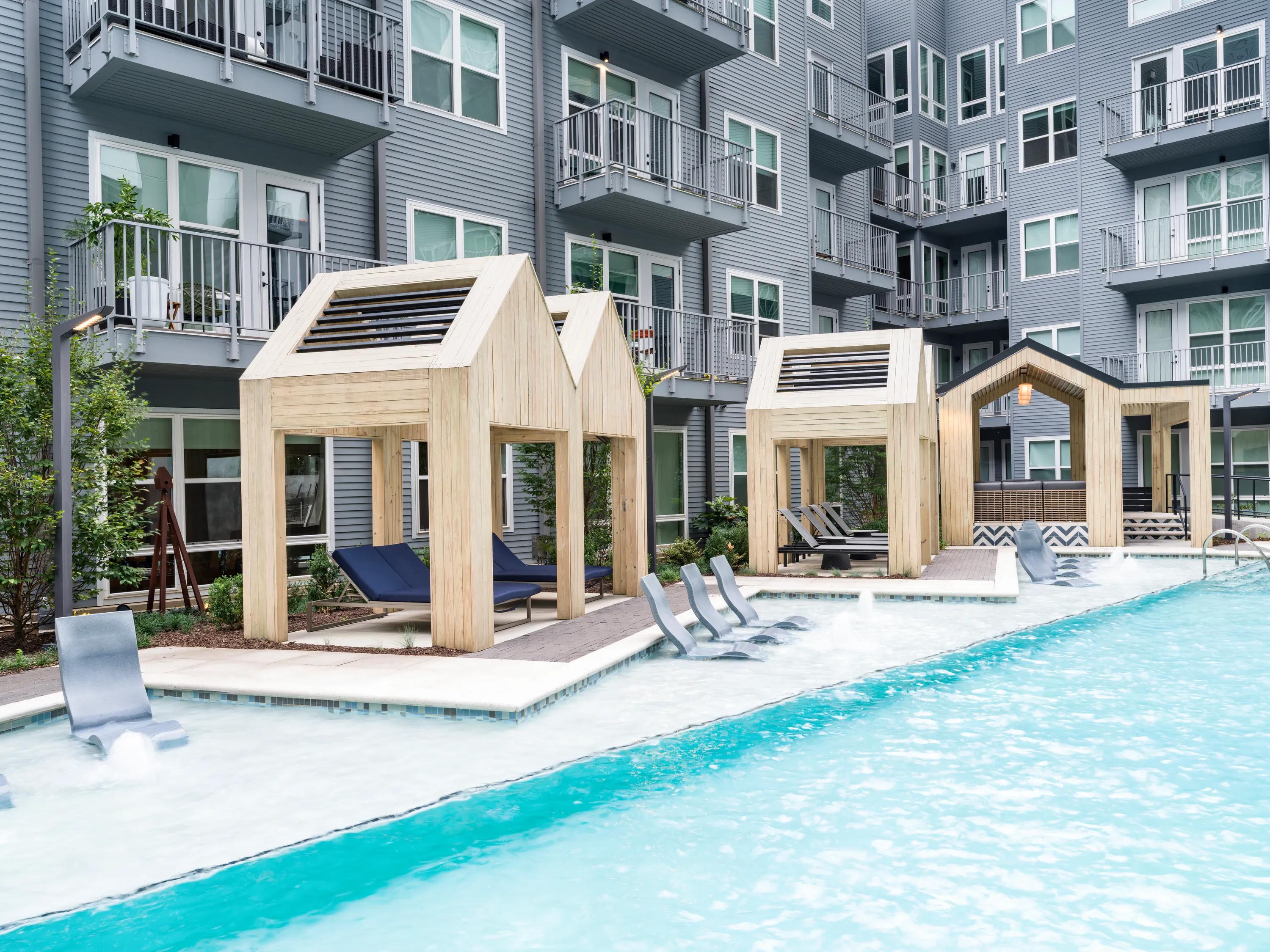 pool with cabanas modera old ivy apartments in atlanta ga