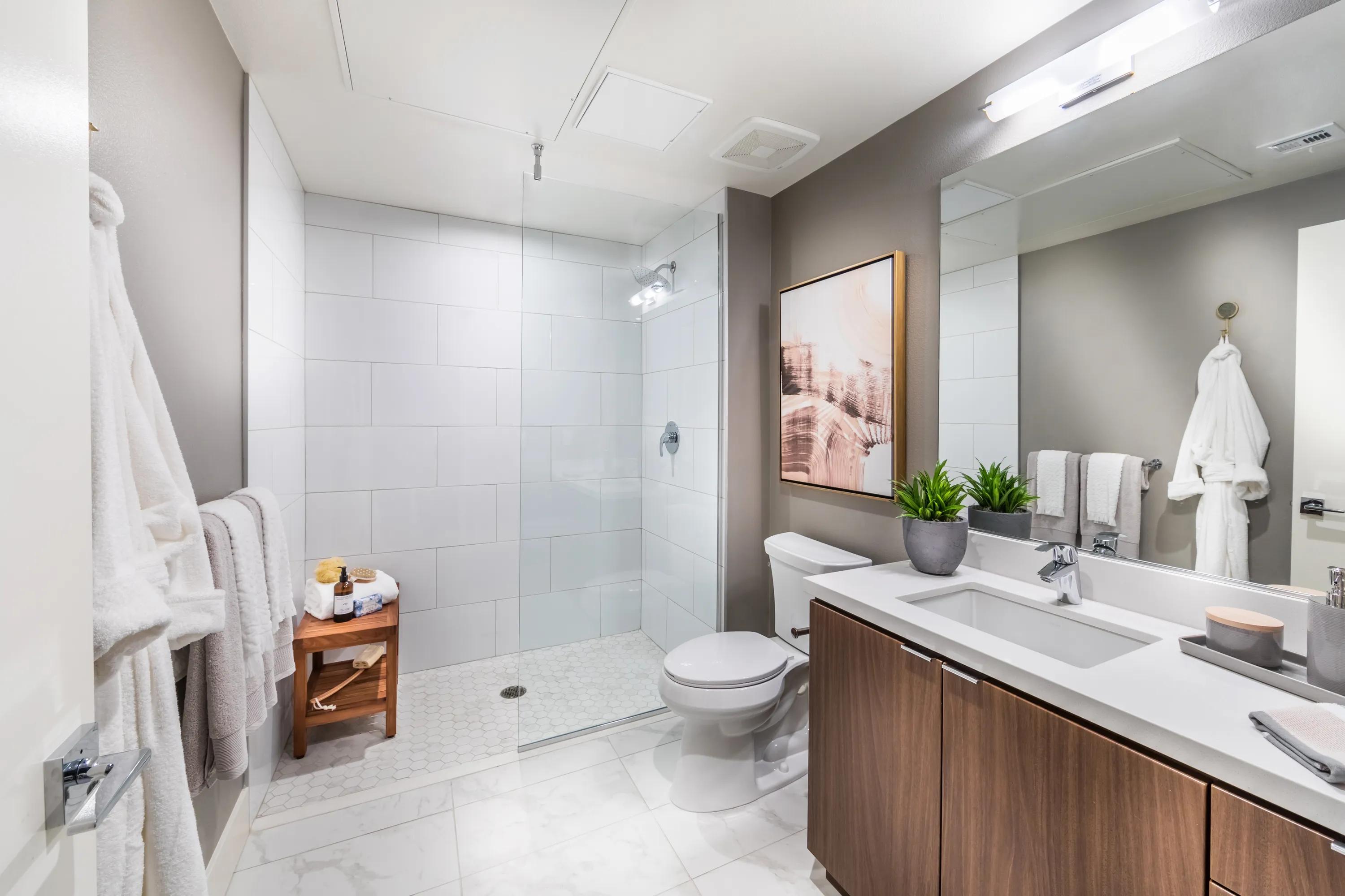 spa inspired bathroom and tile surround shower 580 anton apartments for rent in costa mesa ca