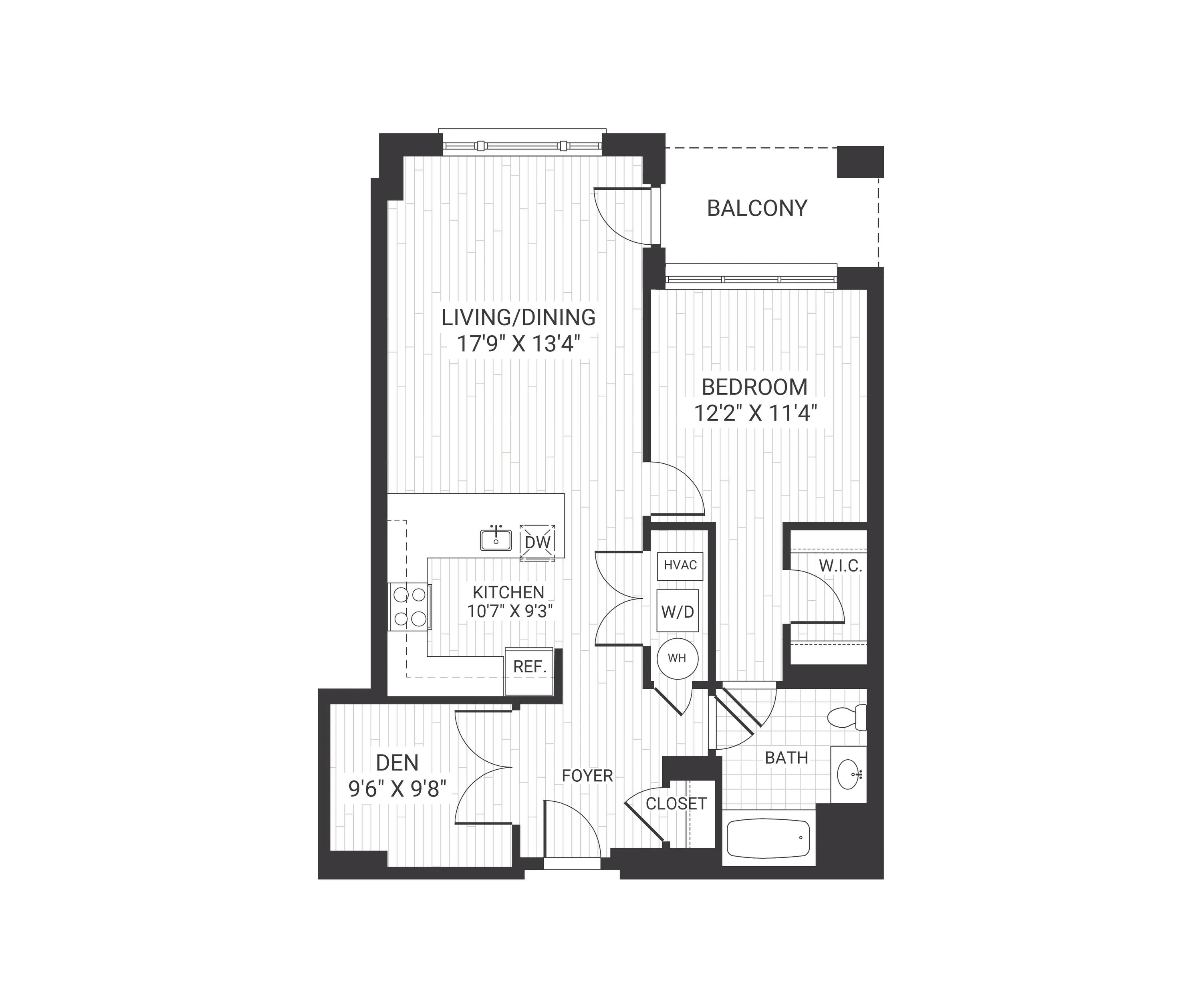 A06: Elegant 1 Bed 1 Bath in Morristown | 928 sq ft