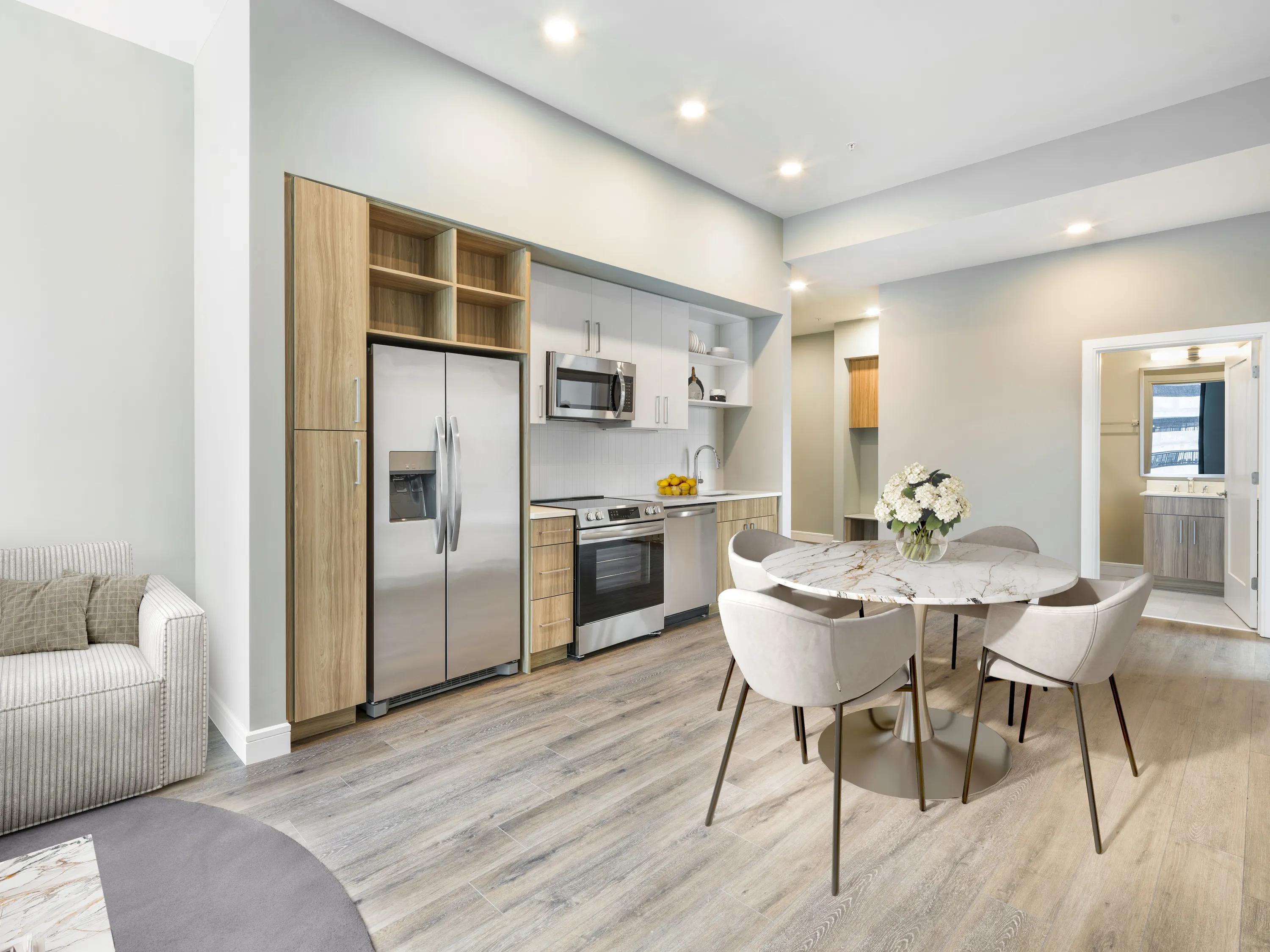 kitchen with stainless steel appliances modera mcgavock apartments for rent in nashville tn