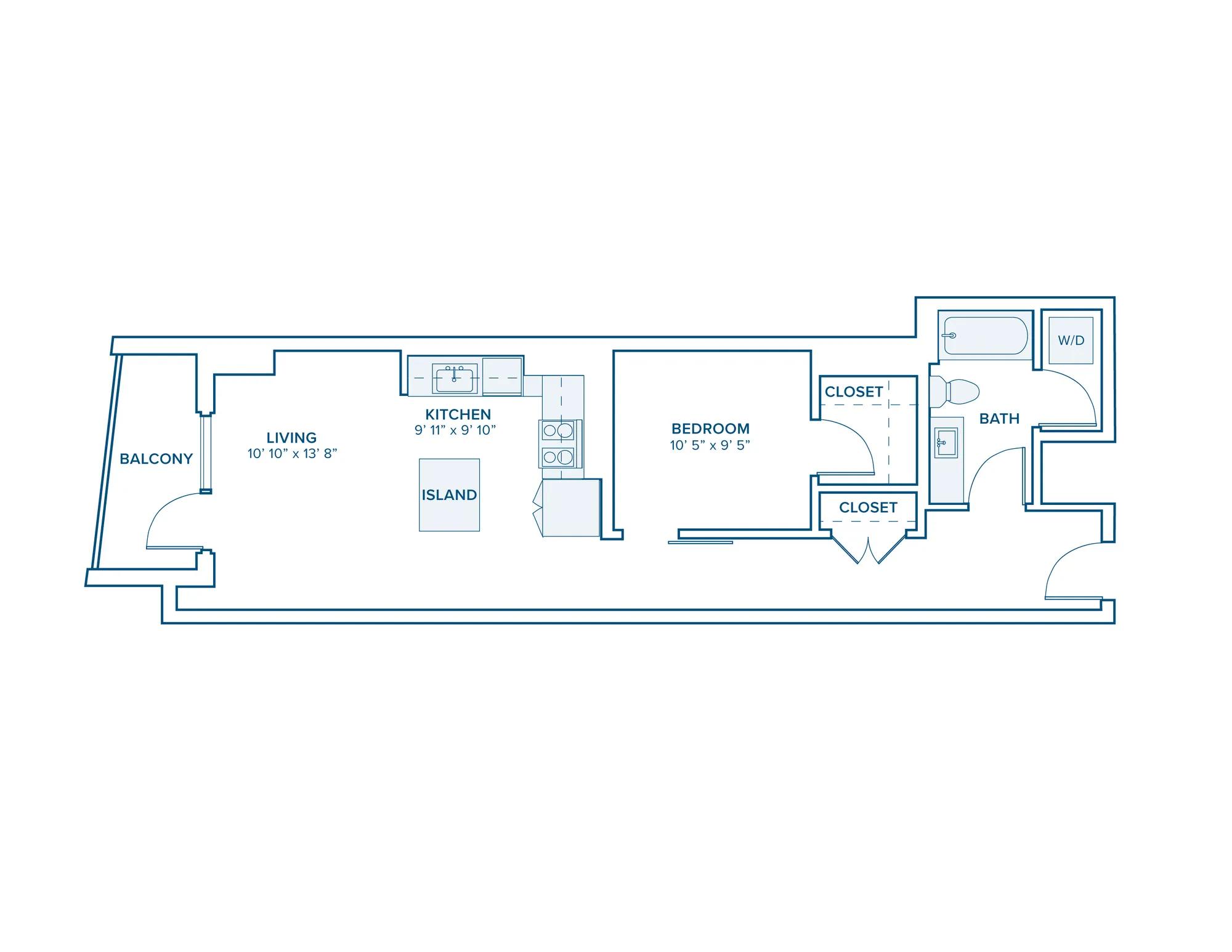 A02: Elegant 1 Bed 1 Bath in Nashville | 715 sq ft