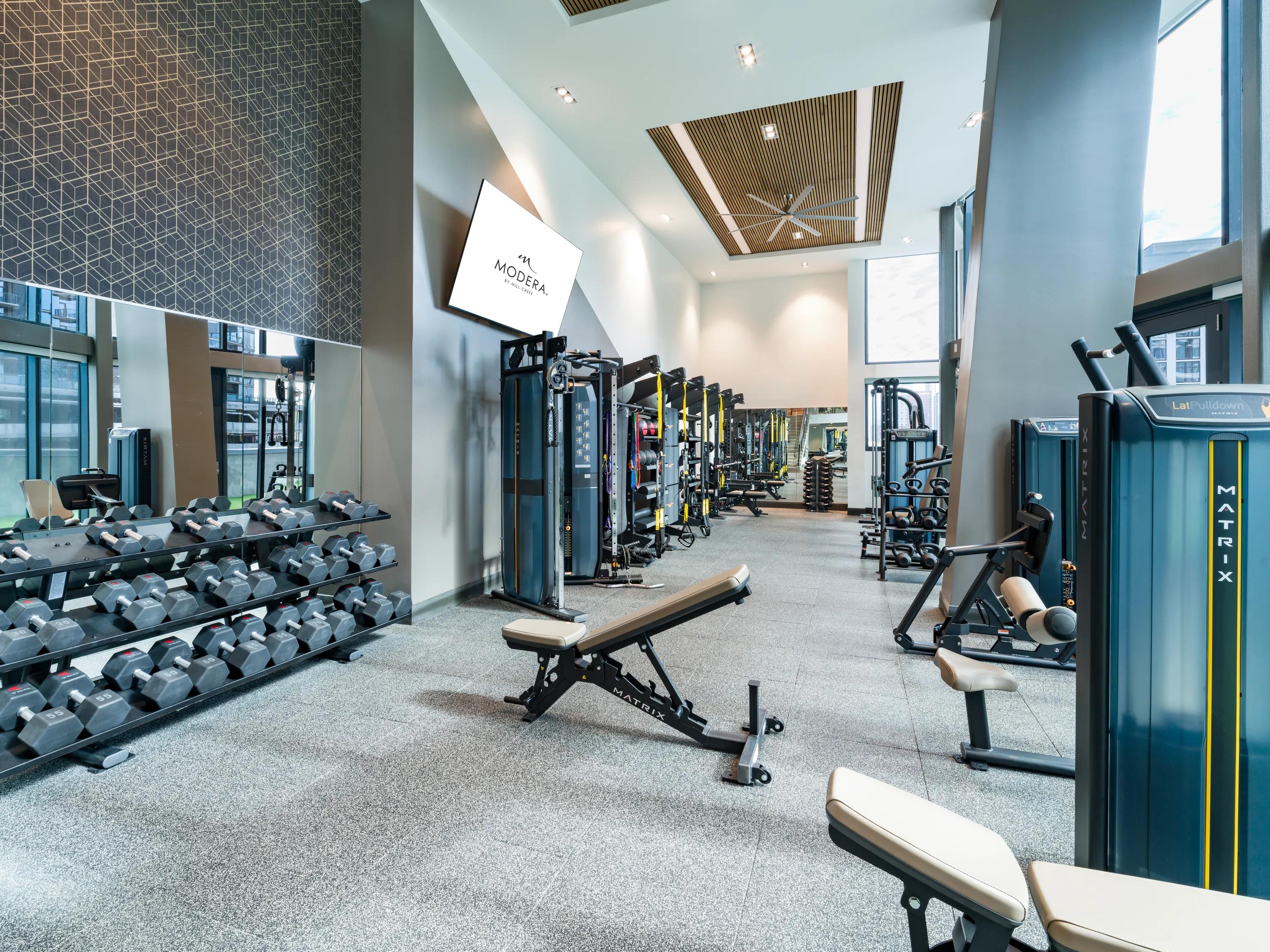 free weights in fitness center modera mcgavock apartment homes for rent in nashville tn