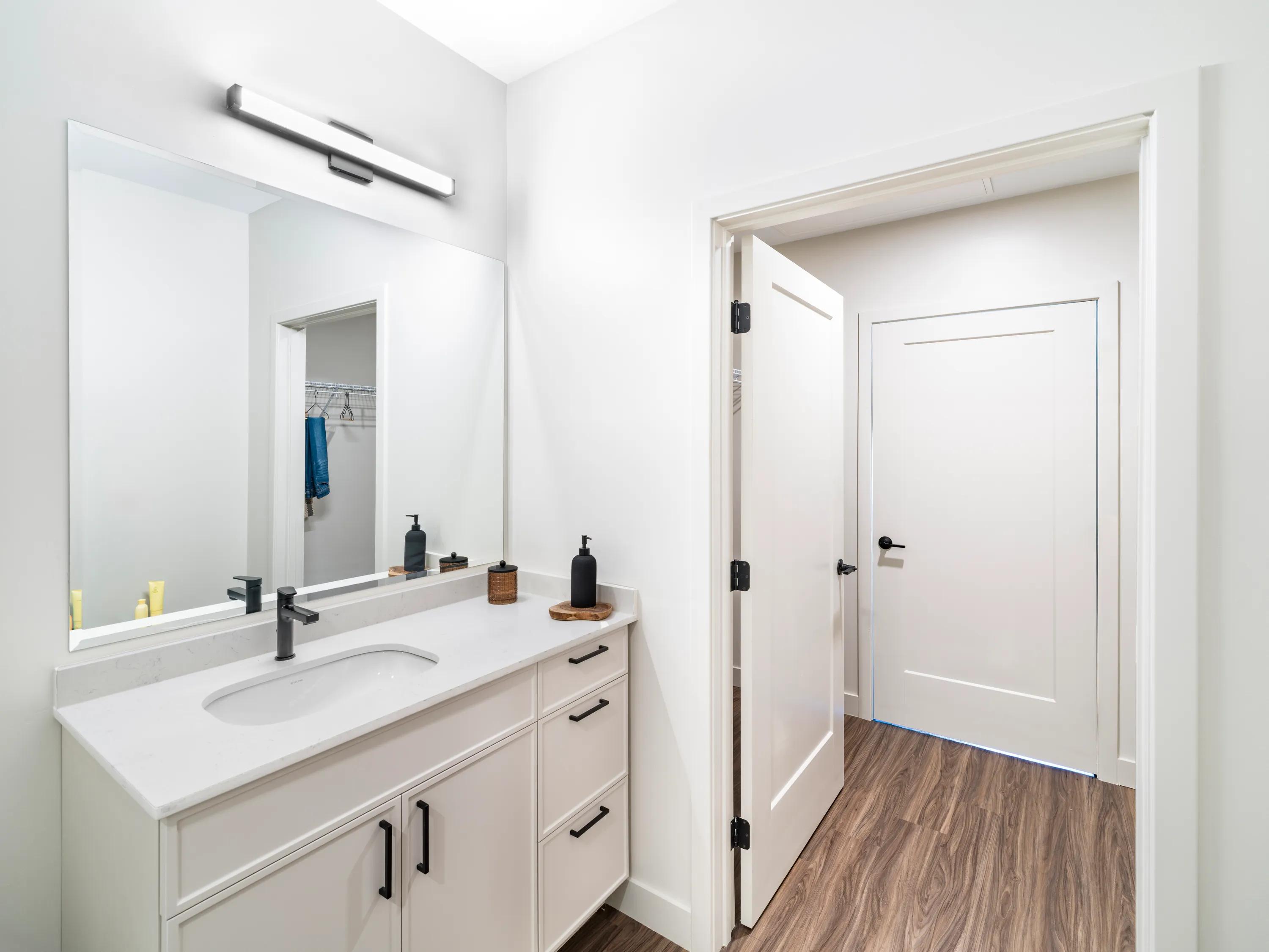 bathroom with stylish vanity modera south shore apartment homes for rent in marshfield ma