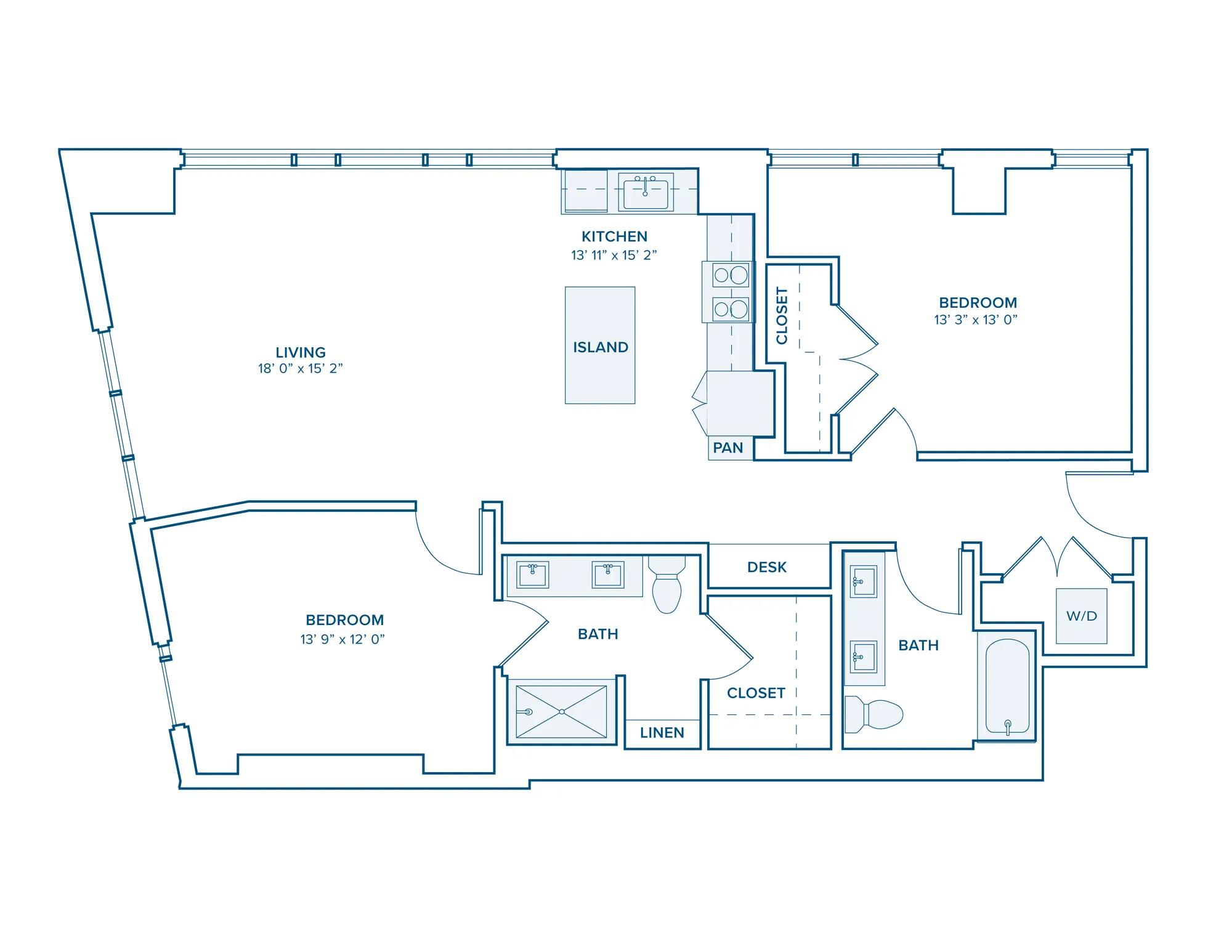 B08: 2 Bed 2 Bath in Nashville | 1333 sq ft