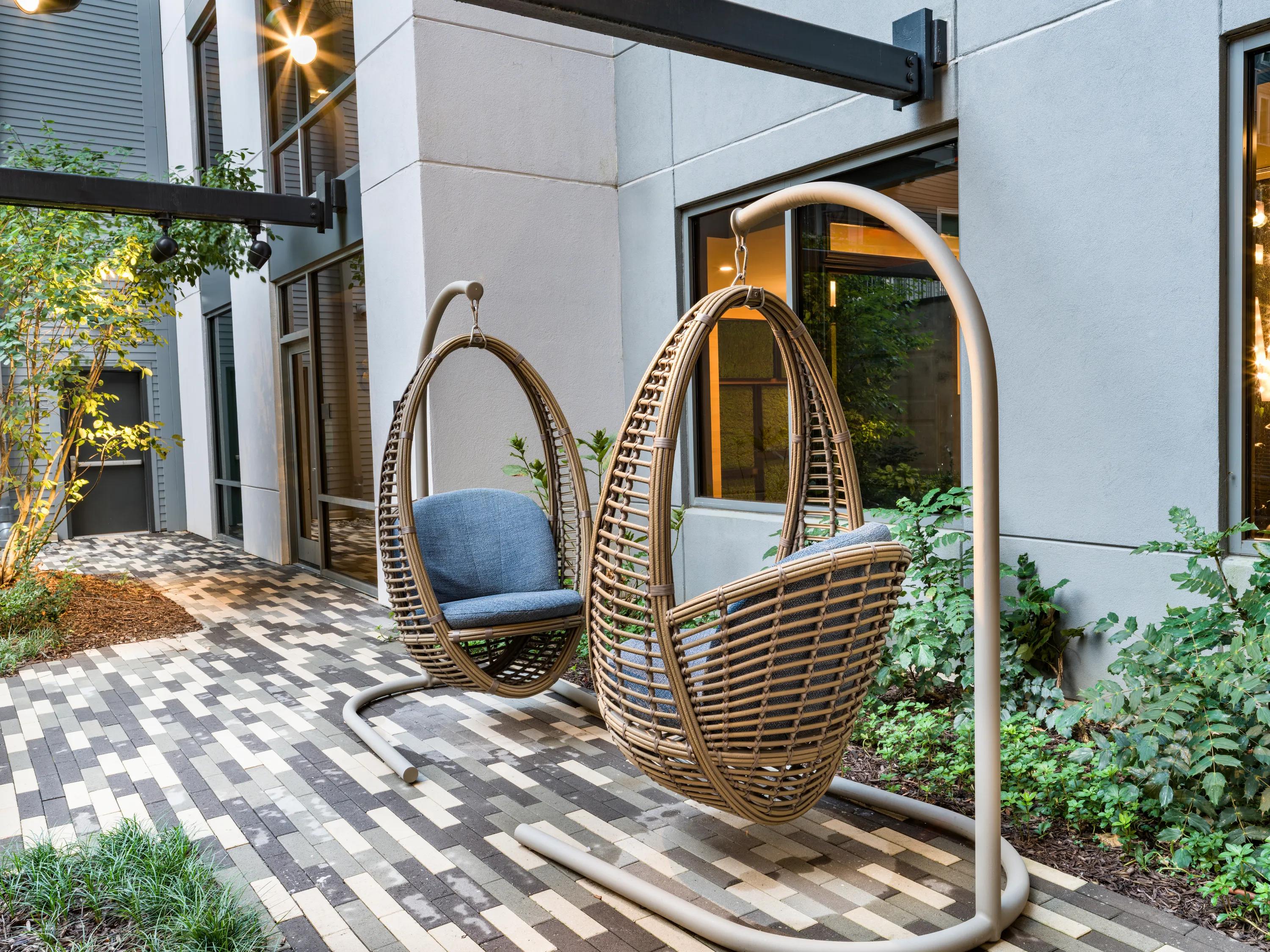 poolside swing chairs modera old ivy apartments in atlanta ga