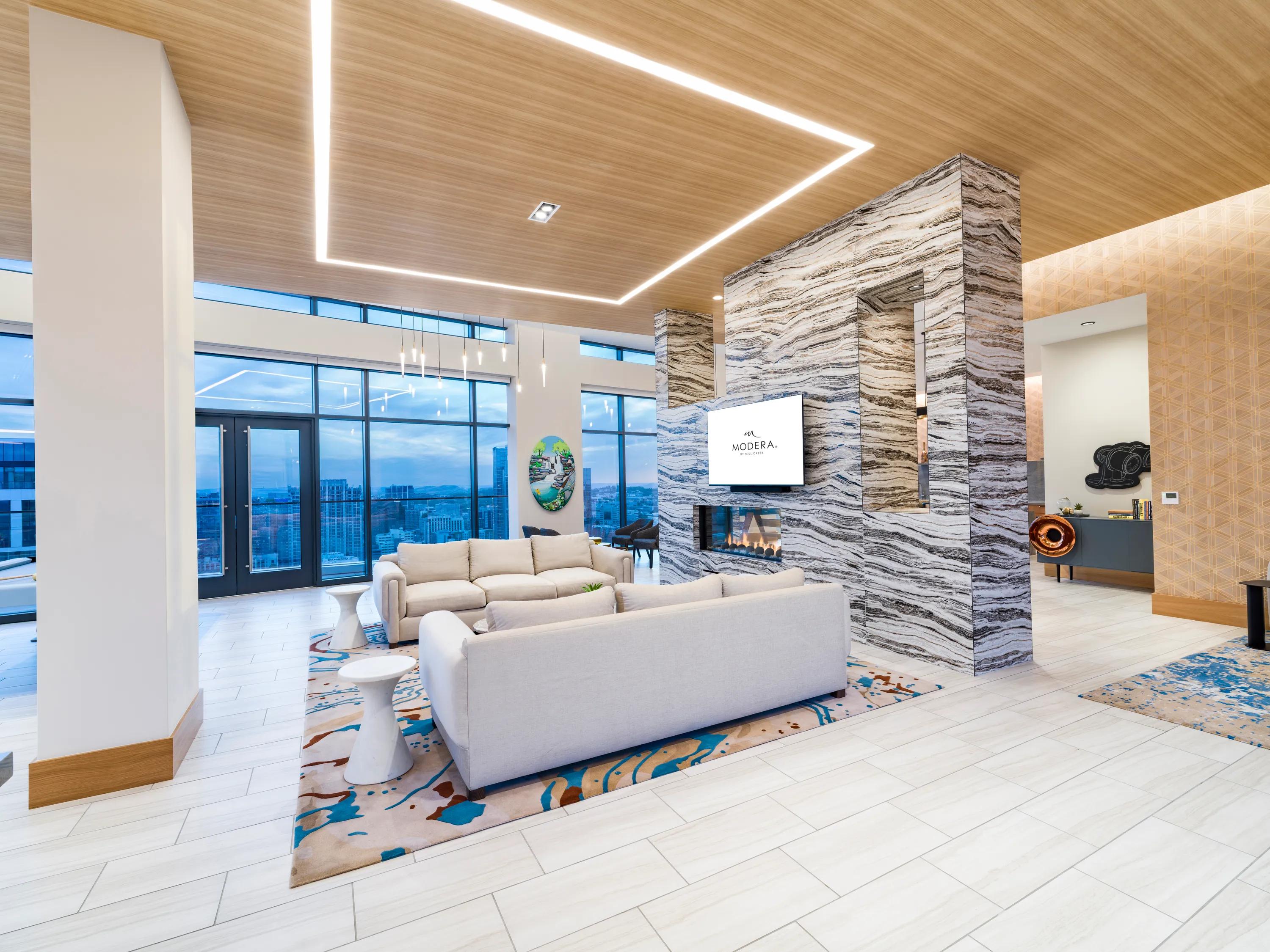 sky lounge with demonstration table modera mcgavock apartment homes for rent in nashville tn
