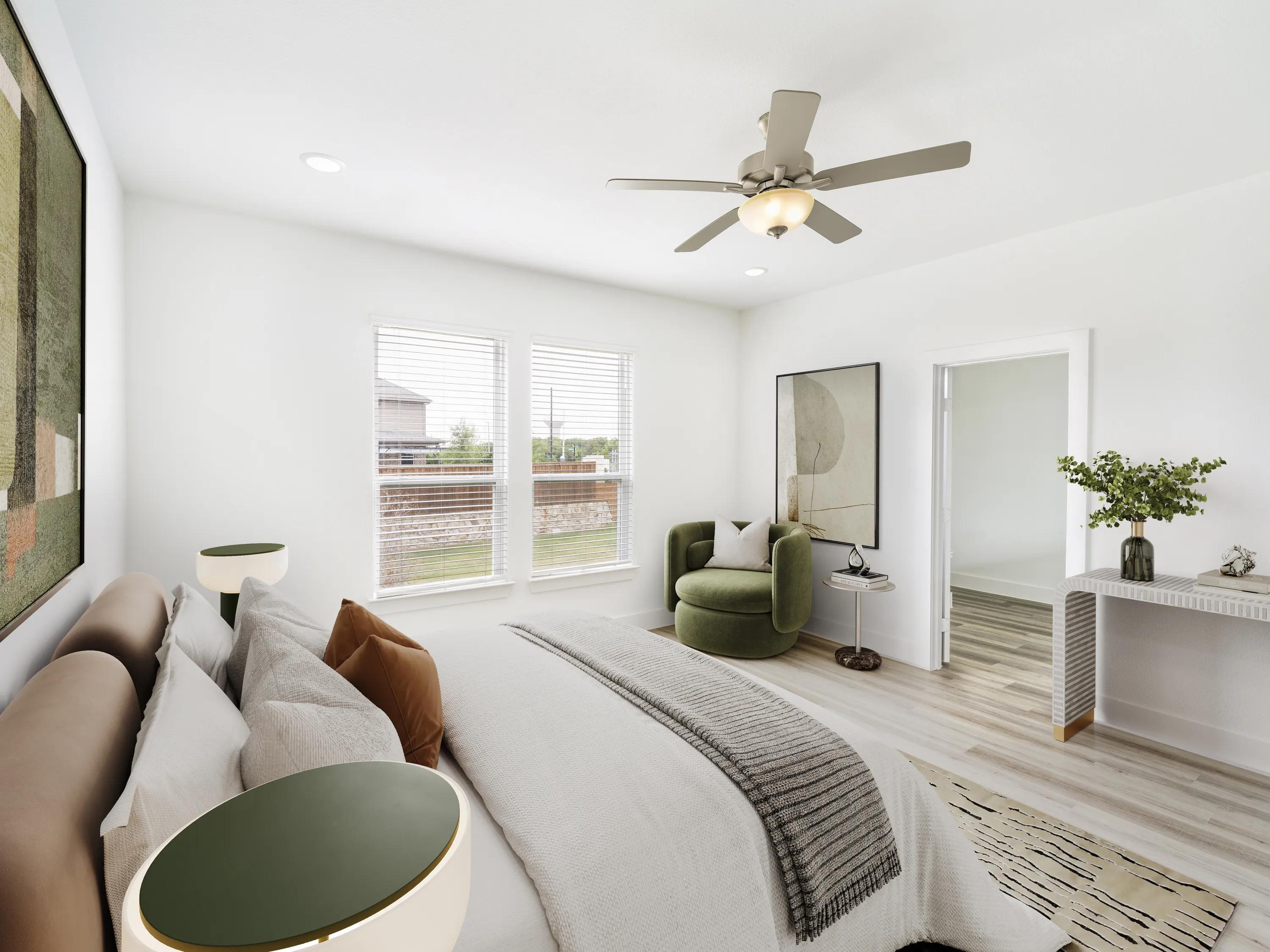 large bedroom with ceiling fan amavi celina single family homes for rent in texas