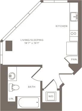 368 square foot studio one bath floor plan image