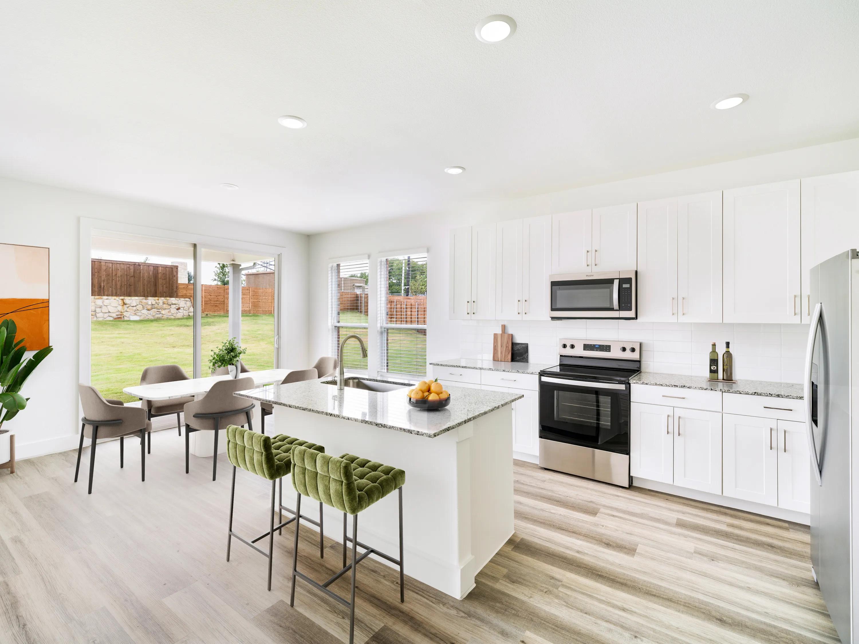 open concept living and kitchen area amavi celina single family homes for rent in texas