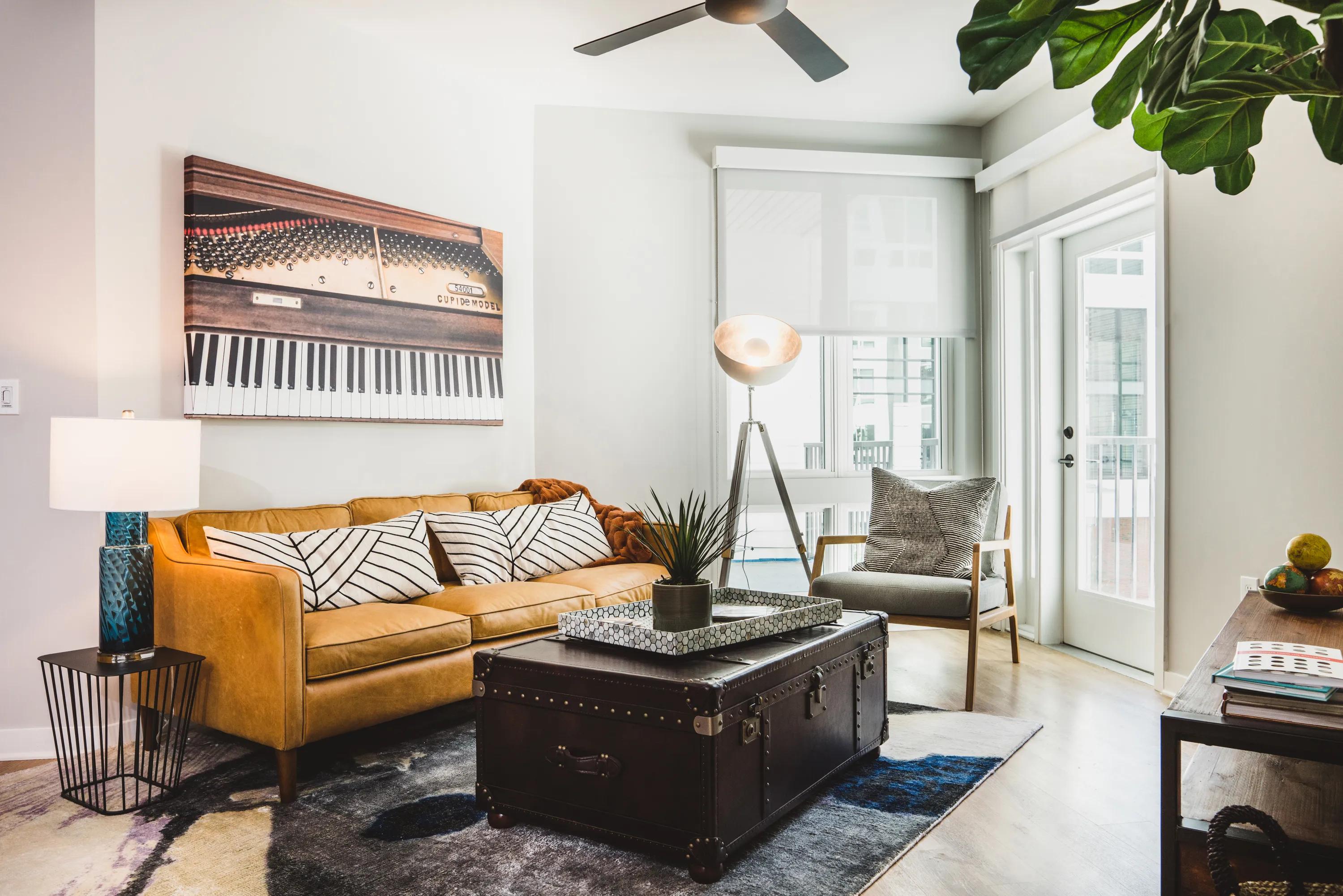 expansive windows and roller shades image