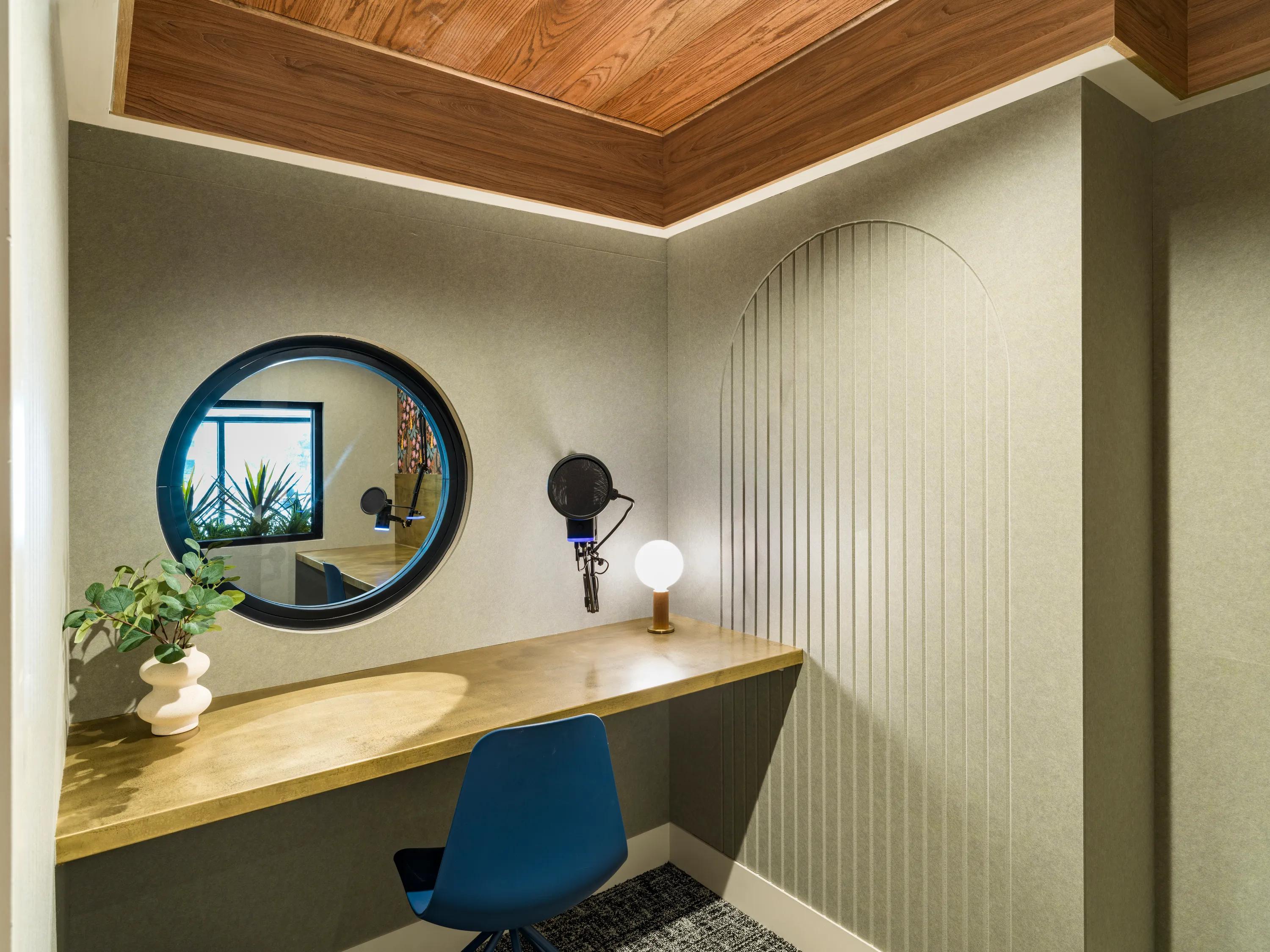 podcast studio with room for multiple users rendering modera st. paul apartment homes for rent in dallas tx