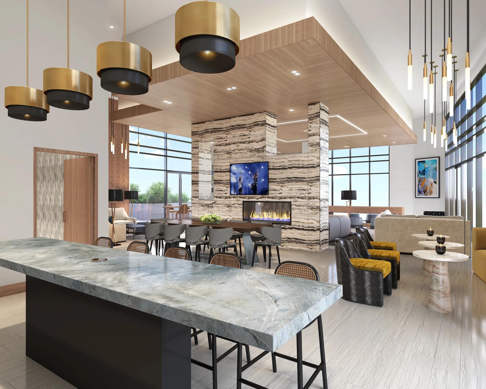 sky lounge with demonstration table modera mcgavock apartment homes for rent in nashville tn