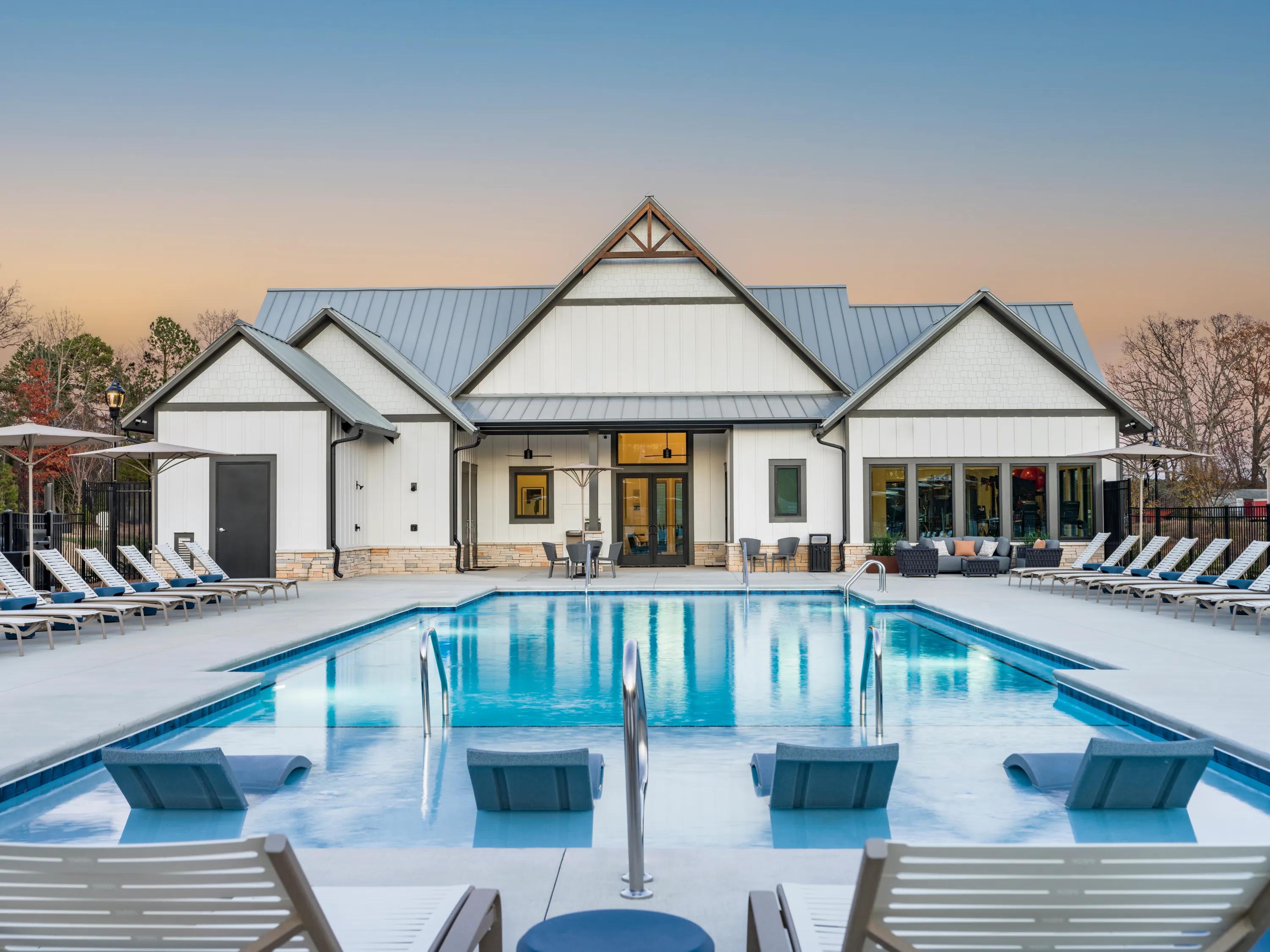 pool and lounge area amavi mooresville homes for rent